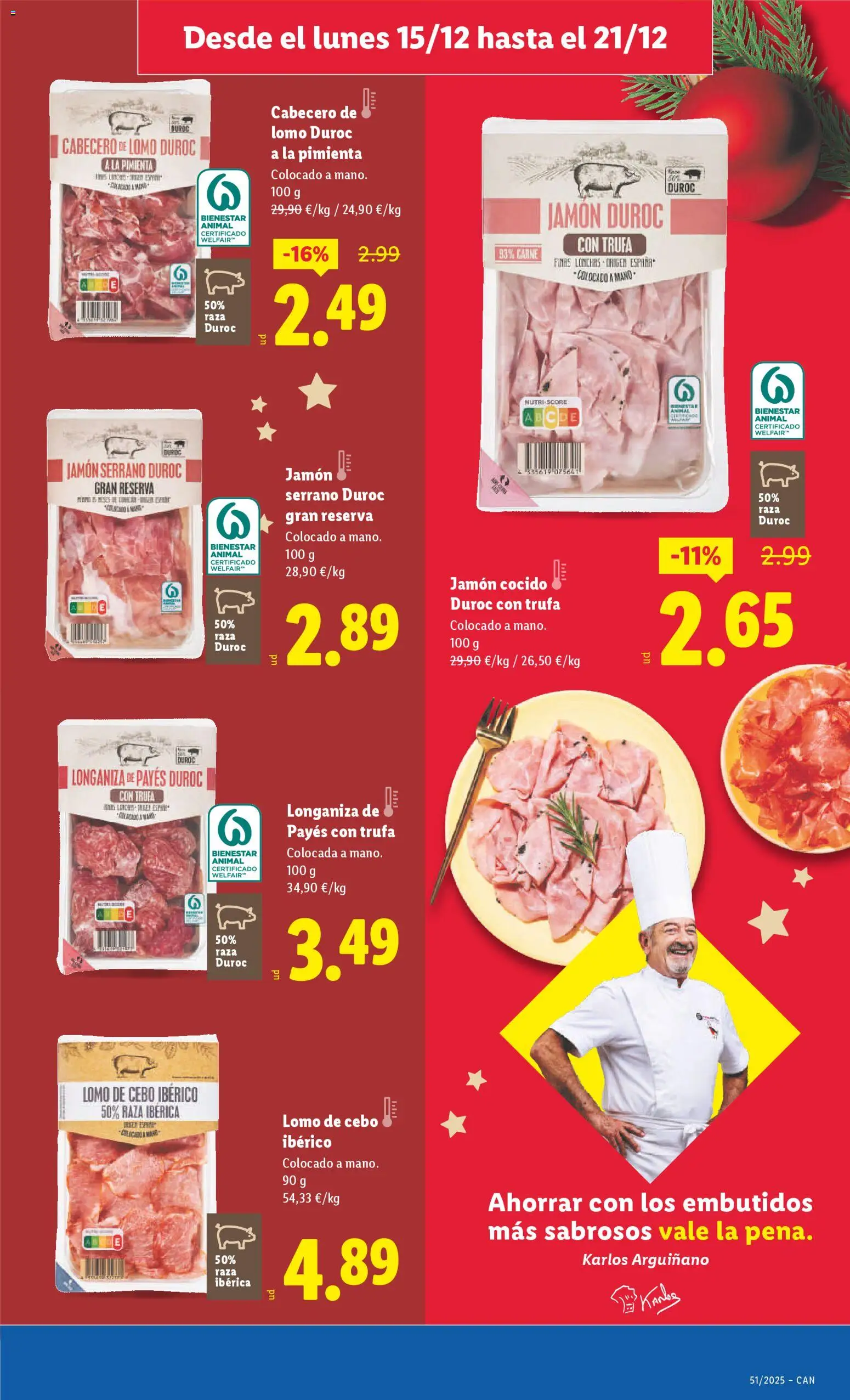 Lidl -Canarias │ válido desde el 15.12.2025 | Página: 21 | Productos: Jamón serrano, Jamón, Jamón cocido, Longaniza