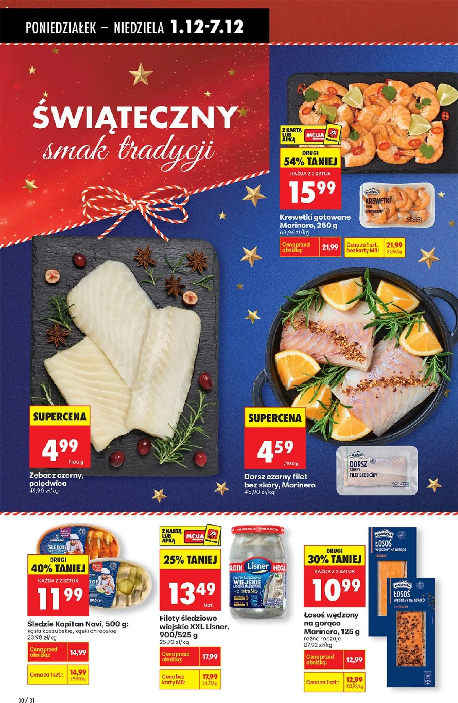 Biedronka gazetka od 01.12.2025 | Strona: 44 | Produkty: Krewetki, Dorsz, Krewetki gotowane, Ryba