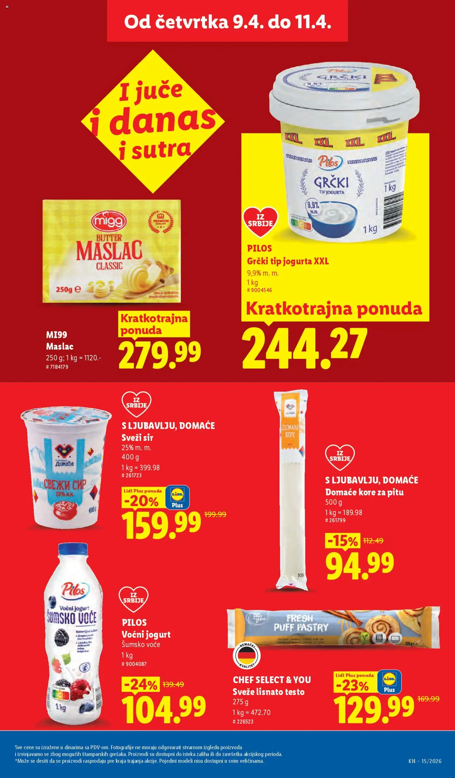 Lidl katalog - važi od 09.04.2026 | Strana: 21 | Proizvode: Maslac, Lisnato testo, Sir, Jogurt