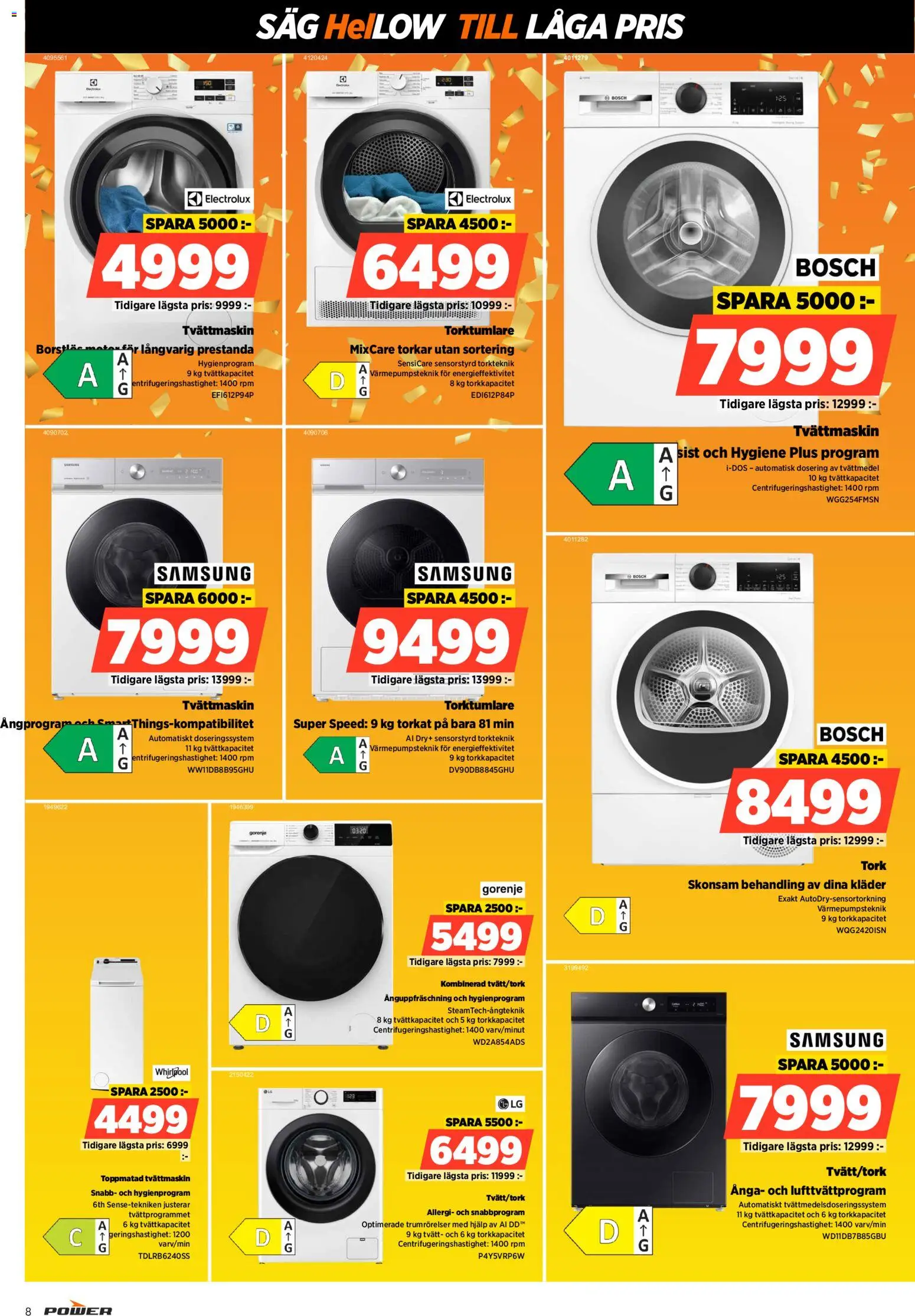 Power reklamblad aktuell från 23.01.2026 | Sida: 8 | Produkter: Såg, Tvättmedel, Kläder, Torktumlare