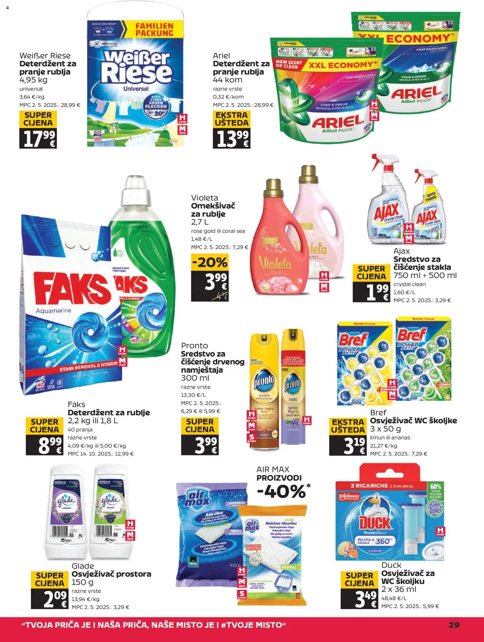 Tommy katalog | vrijedi od 13.11.2025 | Stranica: 29 | Proizvodi: Faks, Deterdžent, Osvježivač prostora, Ariel