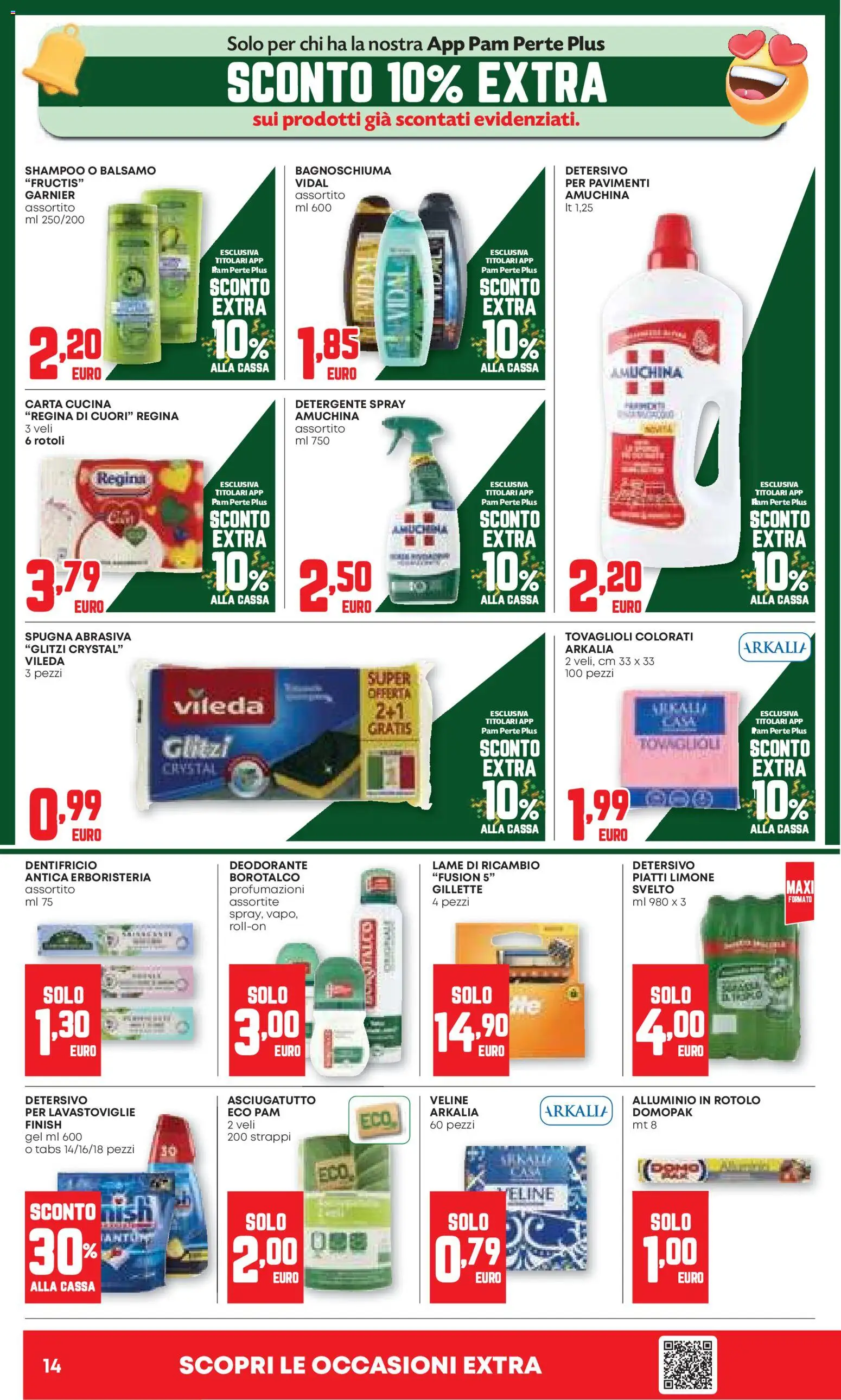 Volantino PAM del 20.11.2025 | Pagina: 14 | Prodotti: Spugna, Shampoo, Bagnoschiuma, Dentifricio