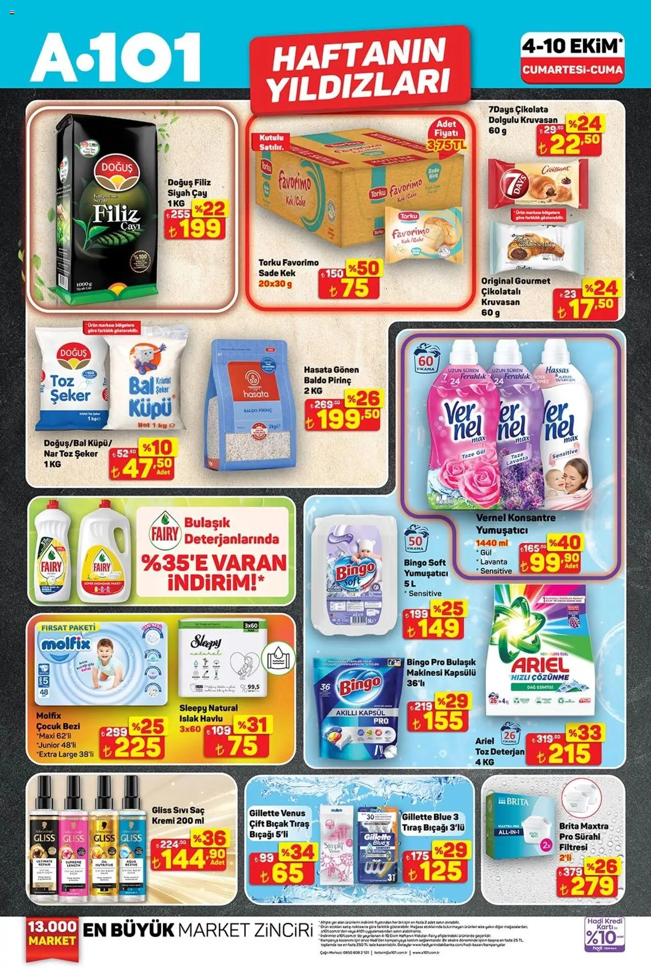 A101 Katalog - 04.10.2025 tarihinden itibaren geçerlidir | Sayfa: 1 | Ürünler: Çikolata, Pirinç, Şeker, Toz şeker