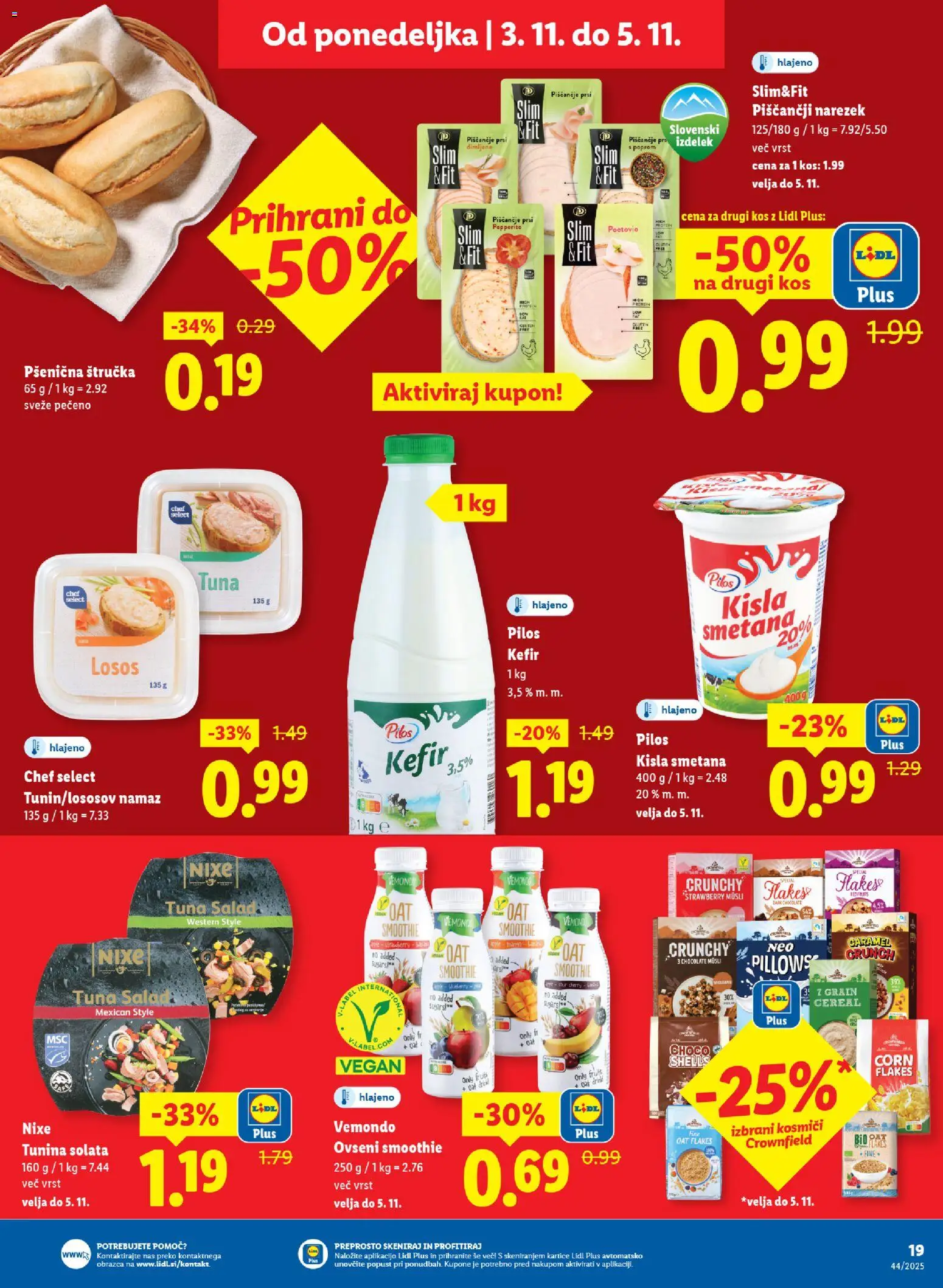 Novi Lidl katalog ponudbe – veljaven od 29.10.2025 | Stran: 35 | Izdelki: Štručka, Tuna, Kisla smetana, Solata
