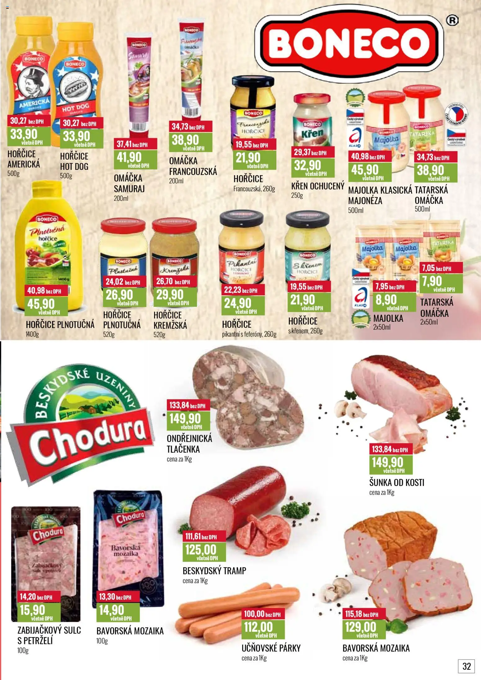 Ratio leták od 01.02.2026 | Strana: 33 | Produkty: Šunka, Hot dog, Uzeniny, Hořčice