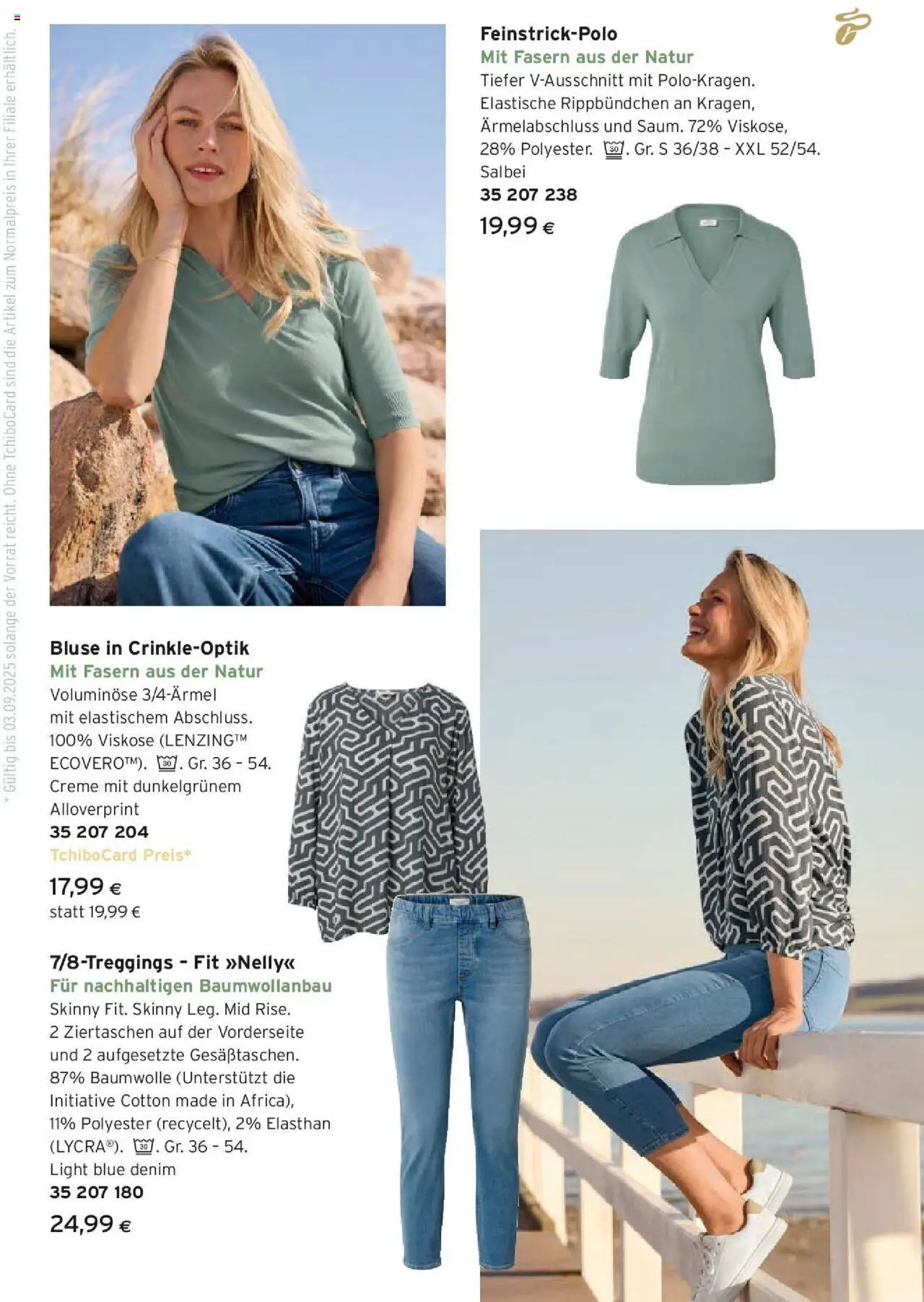 Tchibo Eduscho Dünen, Wind und frische Looks gültig ab 23.07.2025 | Seite: 13 | Produkte: Bluse, Creme