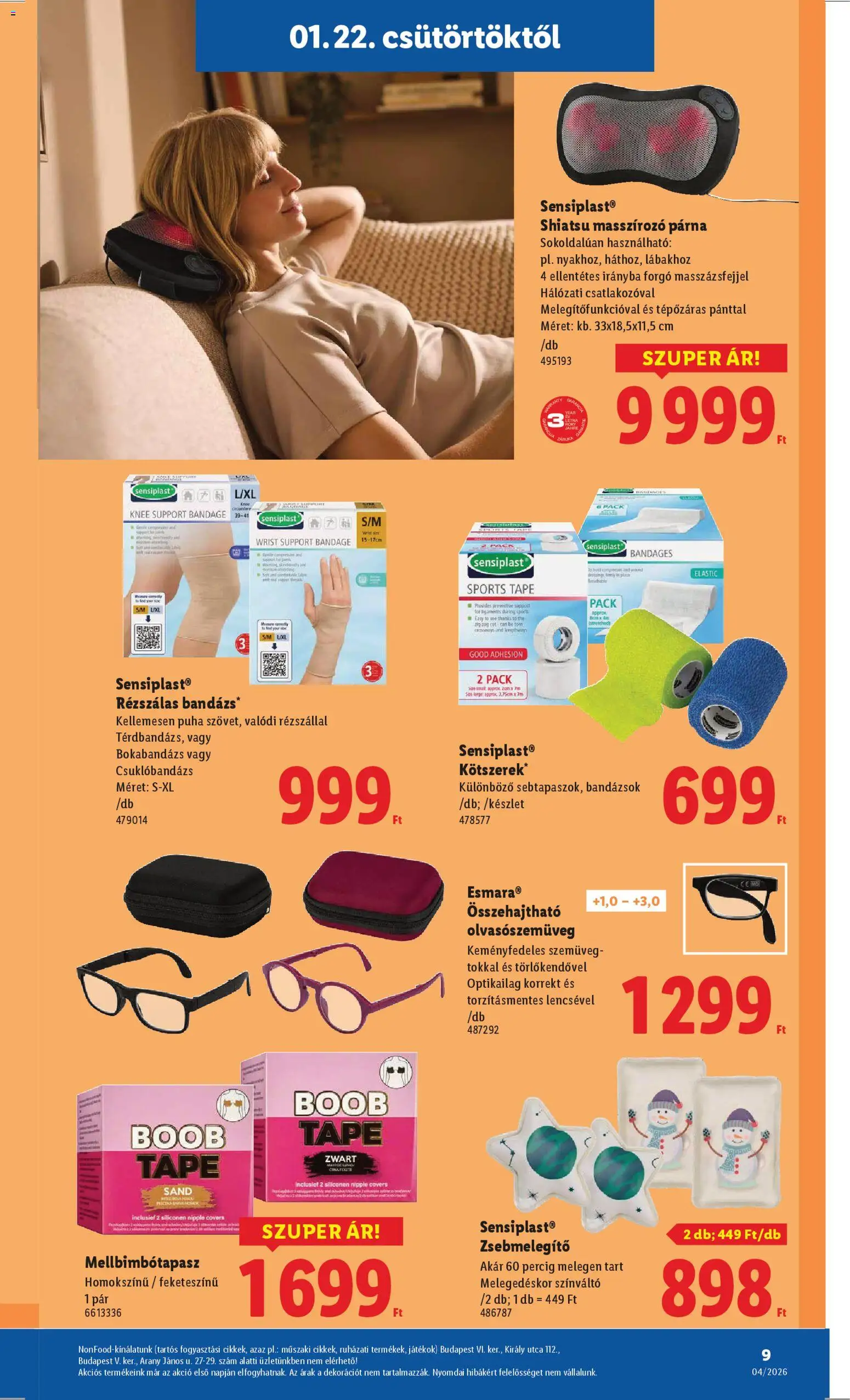Lidl akciós ujság - amely érvényes a következő dátumtól: 22.01.2026 | Oldal: 9 | Termékek: Szemüveg, Játékok, Párna