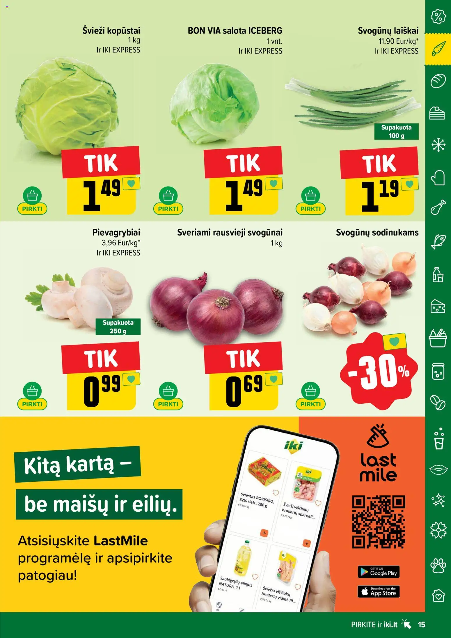 IKI akcijos nuo 23.02.2026 | Puslapis: 15 | Prekių: Salota, Pievagrybiai, Sviestas, Vištiena