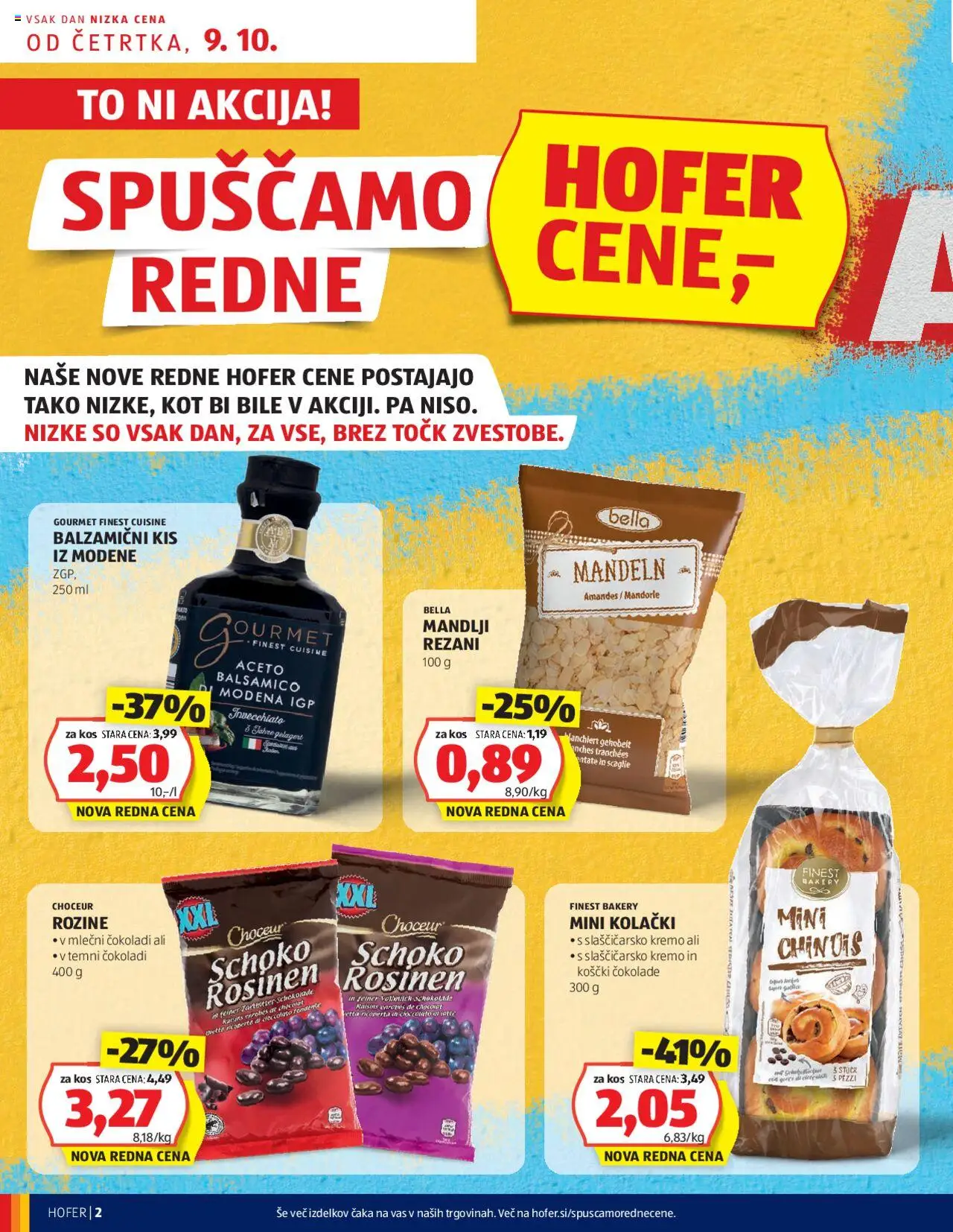 Novi Hofer katalog ponudbe – veljaven od 09.10.2025 | Stran: 2 | Izdelki: Mandlji, Kos, Kis, Rozine