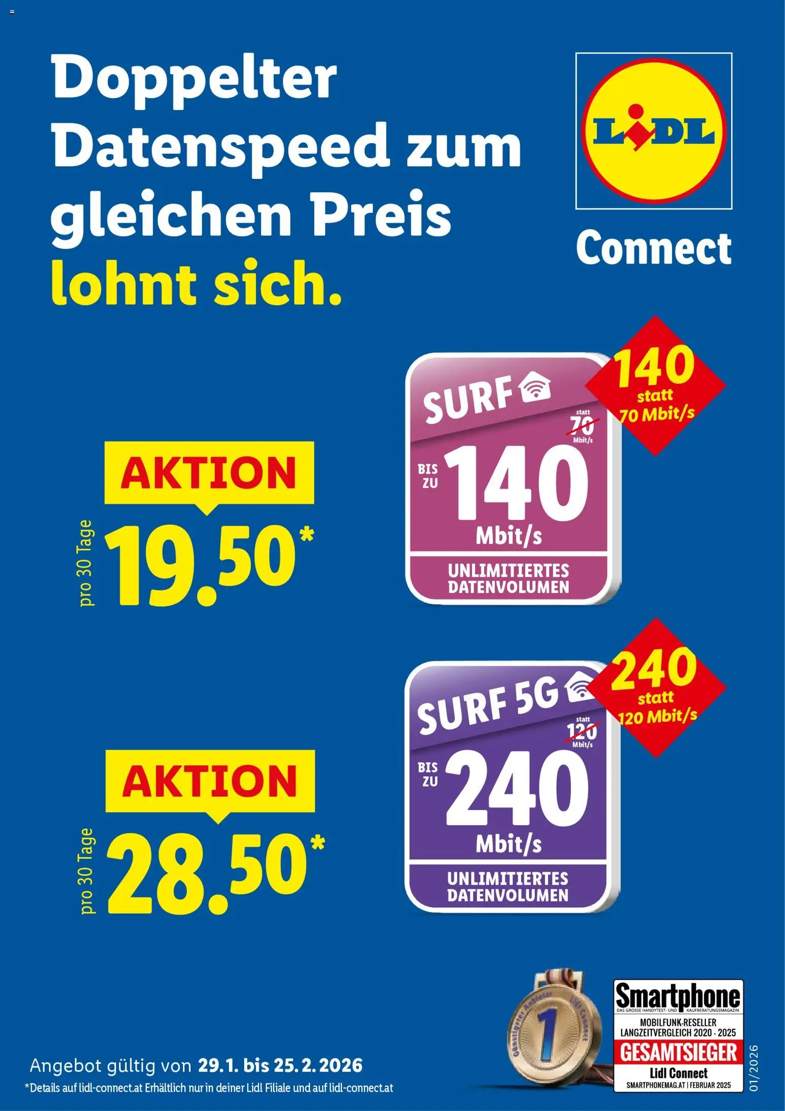 Lidl Surf Action - Lidl Connect gültig ab 29.01.2026 | Seite: 1 | Produkte: Smartphone