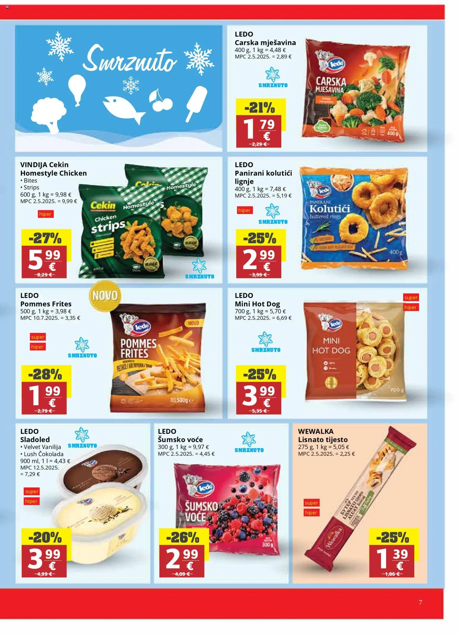 Ultra Gros katalog | vrijedi od 25.02.2026 | Stranica: 7 | Proizvodi: Vindija, Šumsko voće, Lignje, Sladoled