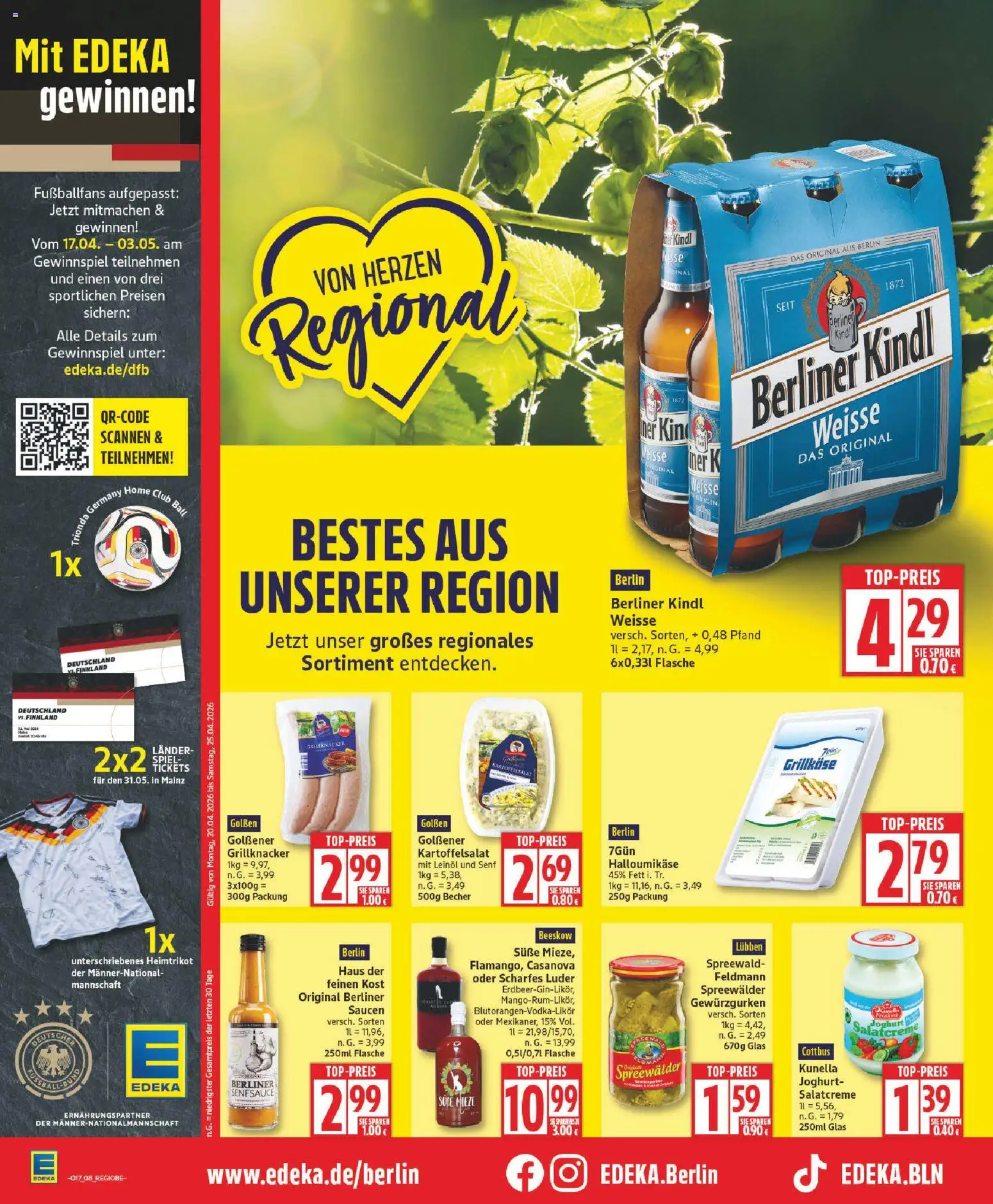 Edeka Prospekt 	 – gültig ab 20.04.2026 | Seite: 8 | Produkte: Berliner, Joghurt, Leinöl, Dressing