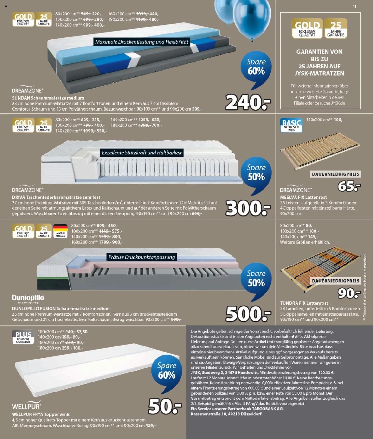 JYSK Prospekt 	 – gültig ab 21.03.2026 | Seite: 11 | Produkte: Matratze, Lattenrost, Topper