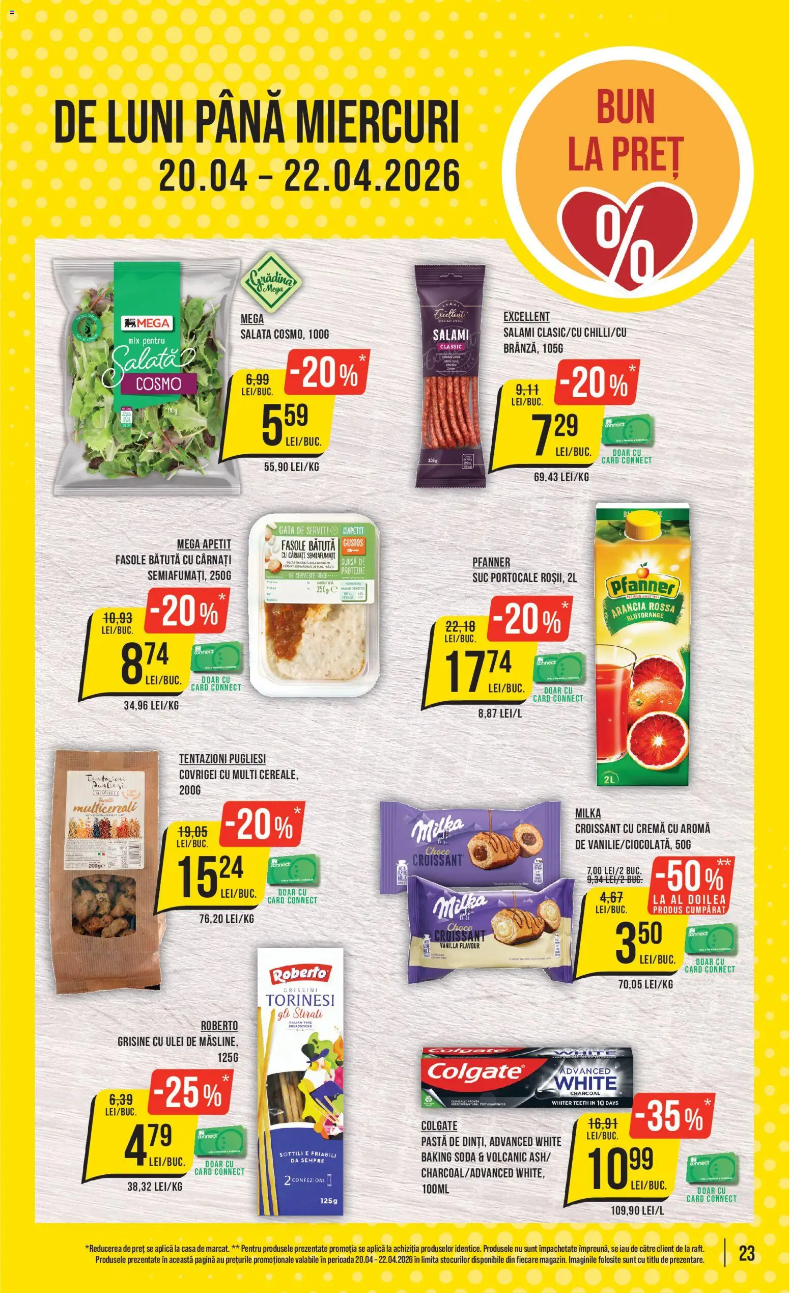 Noul catalog Mega Image – valabil de la 16.04.2026 | Pagină: 23 | Produse: Covrigei, Cremă, Ulei, Cârnați
