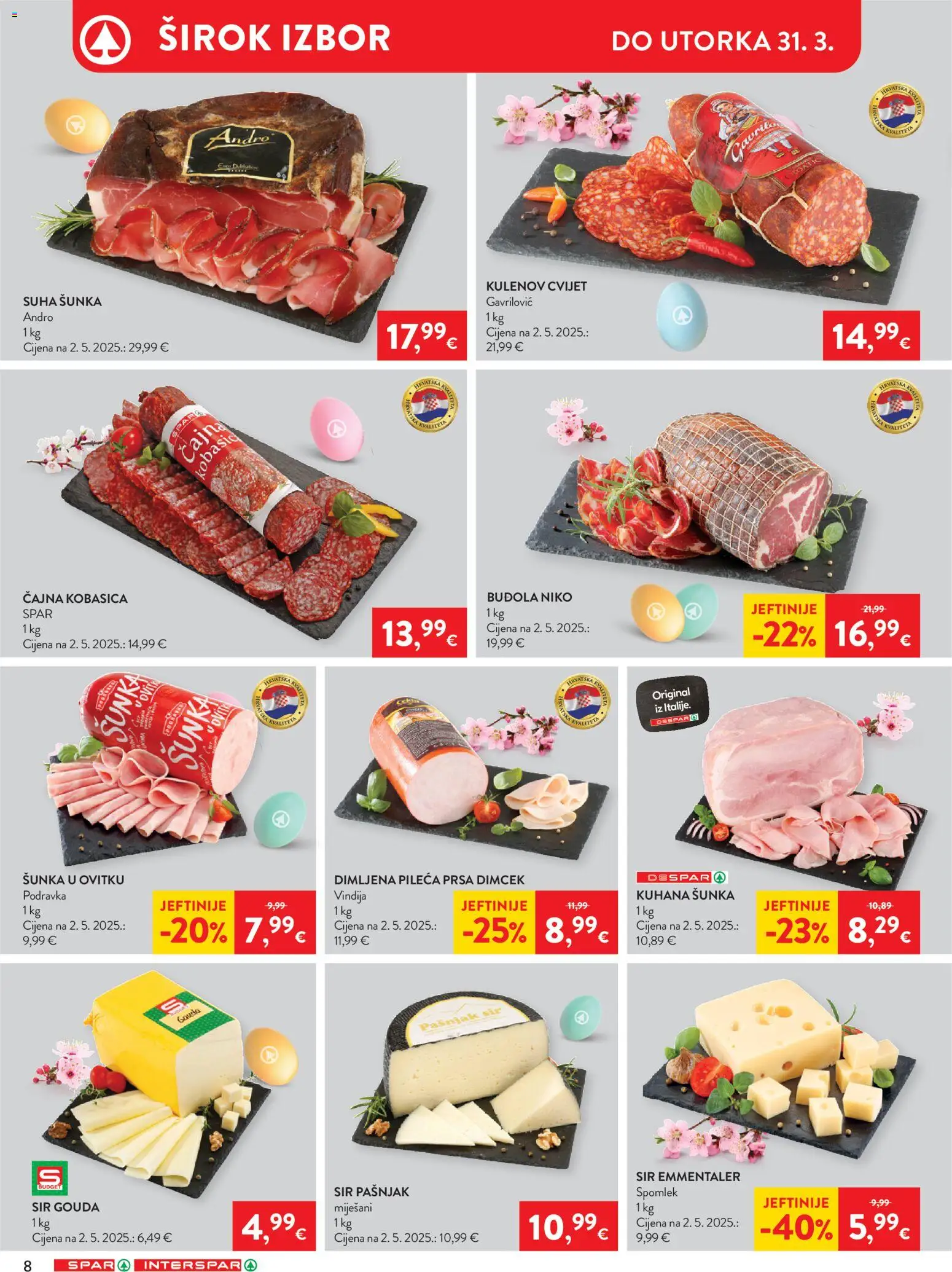 Spar katalog | vrijedi od 25.03.2026 | Stranica: 10 | Proizvodi: Vindija, Šunka, Podravka, Gouda