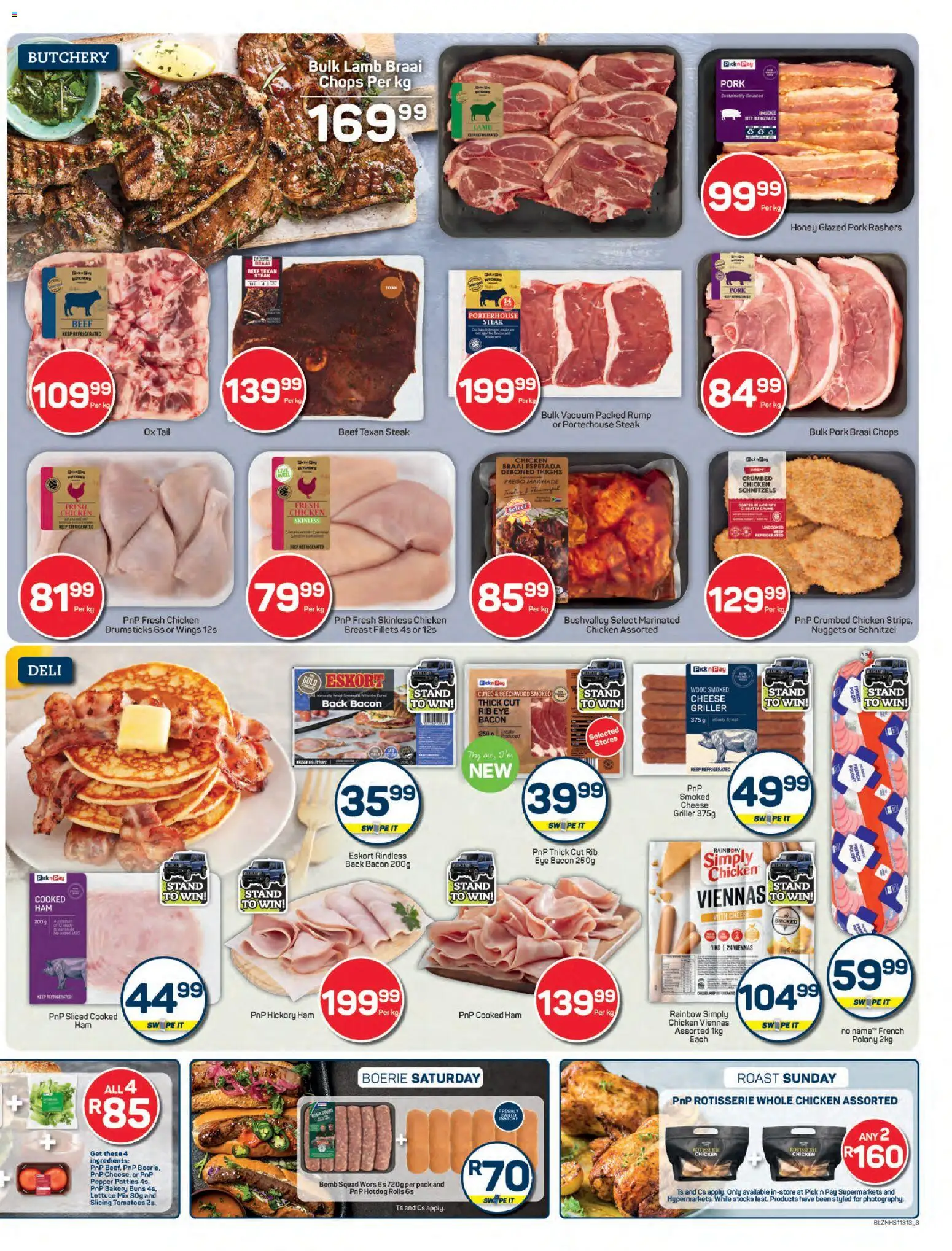New Pick n Pay catalogue – valid from 19.01.2026 | Page: 3 | Products: Steak, Chicken, Marinade, Lettuce