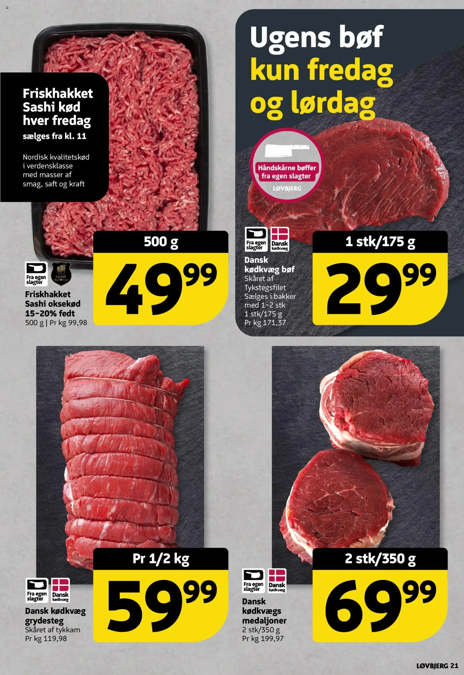 Løvbjerg tilbudsavis – gyldig fra 20.03.2026 | Side: 21 | Produkter: Bøffer, Oksekød