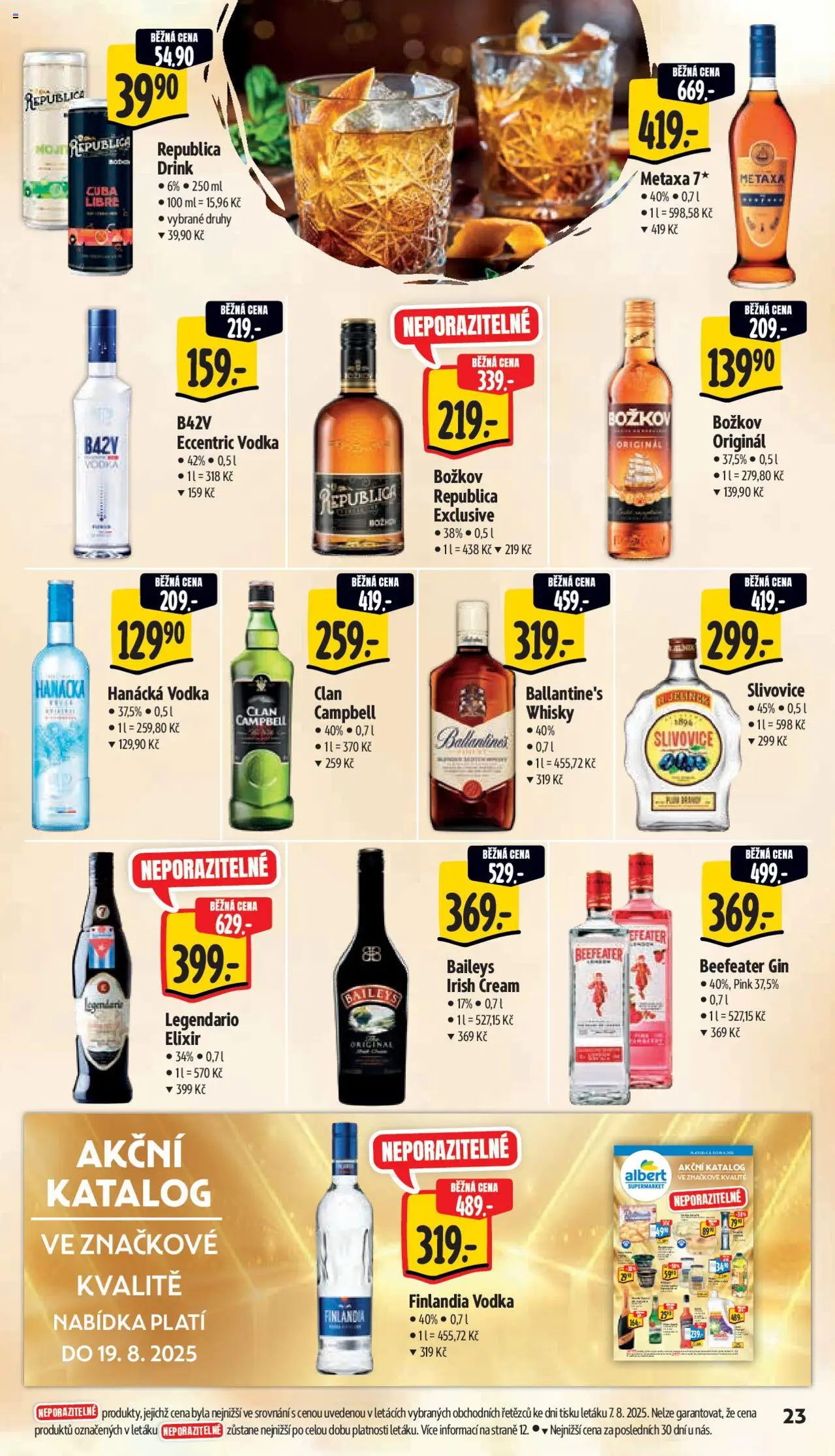 Albert leták - Supermarket od 13.08.2025 | Strana: 30 | Produkty: Gin, Vodka, Slivovice, Baileys