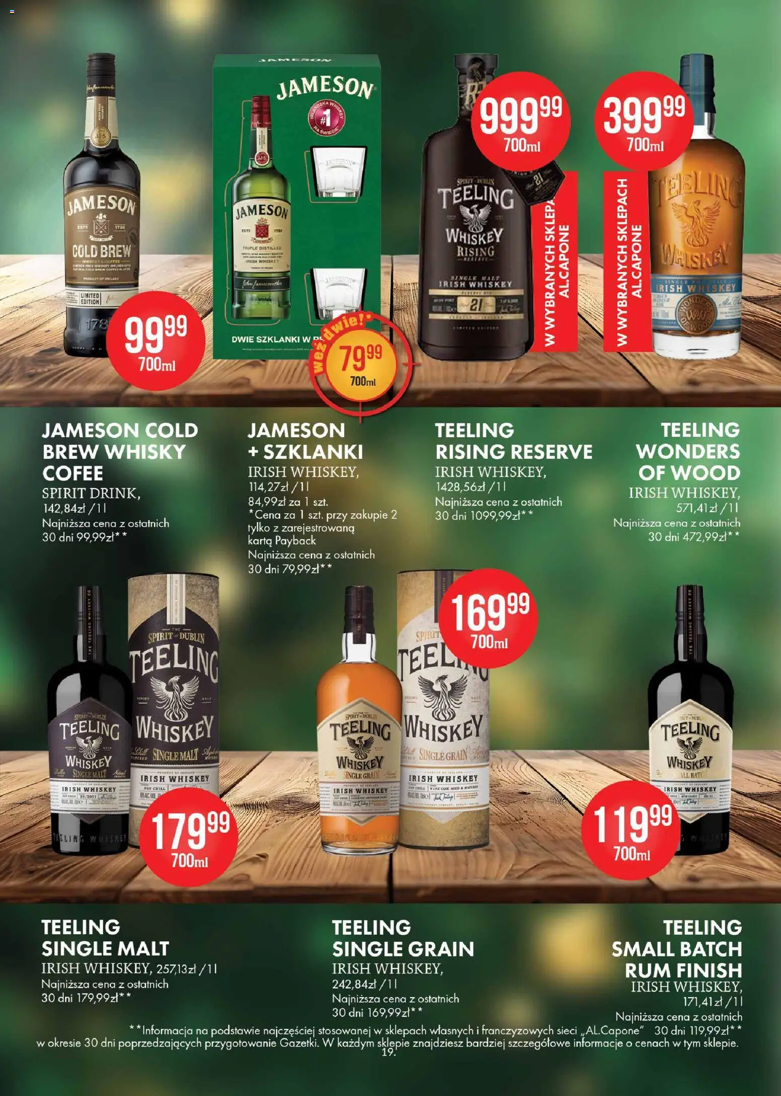 Al.Capone Gazetka od 13.11.2025 | Strona: 19 | Produkty: Baton, Rum, Szklanki, Whisky