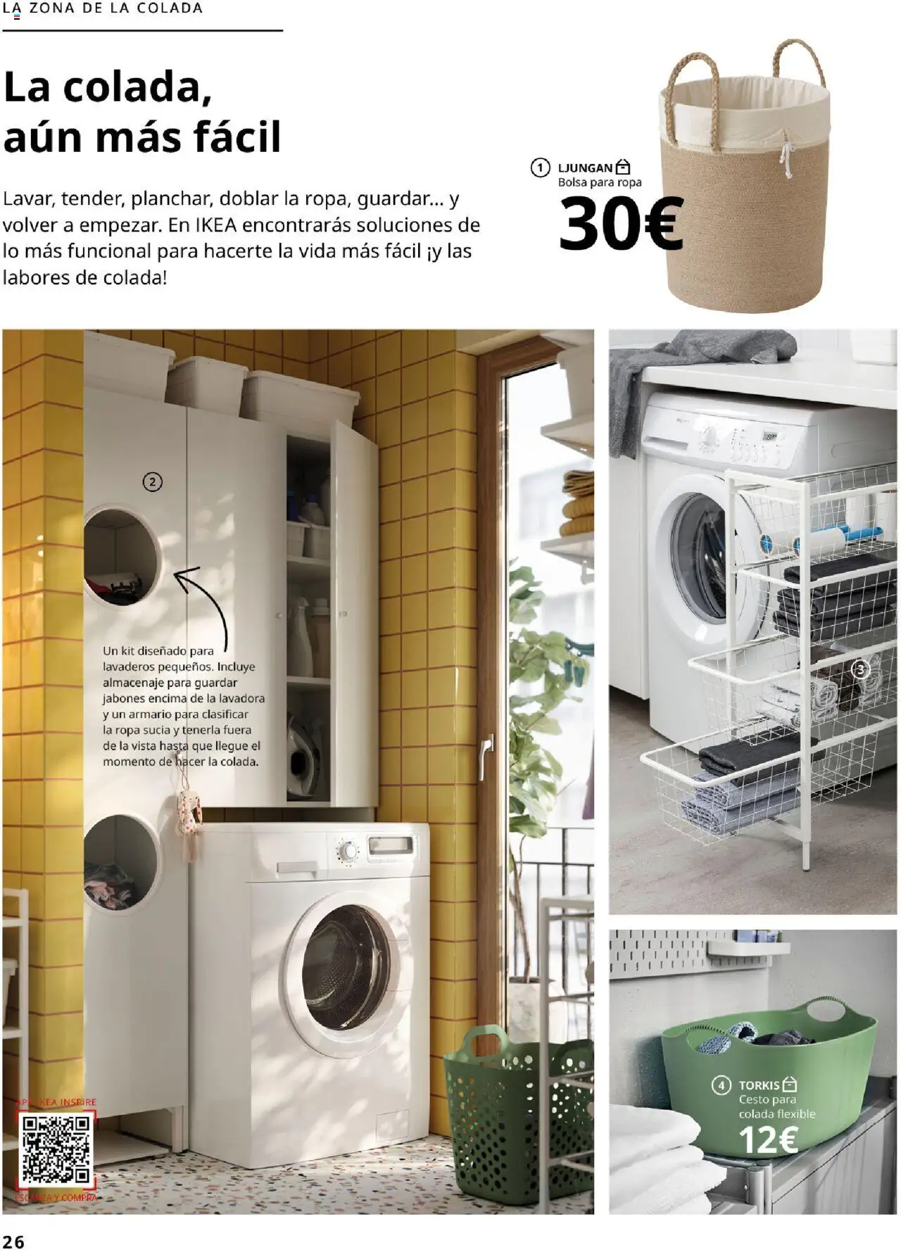 Catálogo IKEA Baños │ válido desde el 04.02.2025 | Página: 26 | Productos: Cesto para colada, Ropa, Bolsa, Lavadora