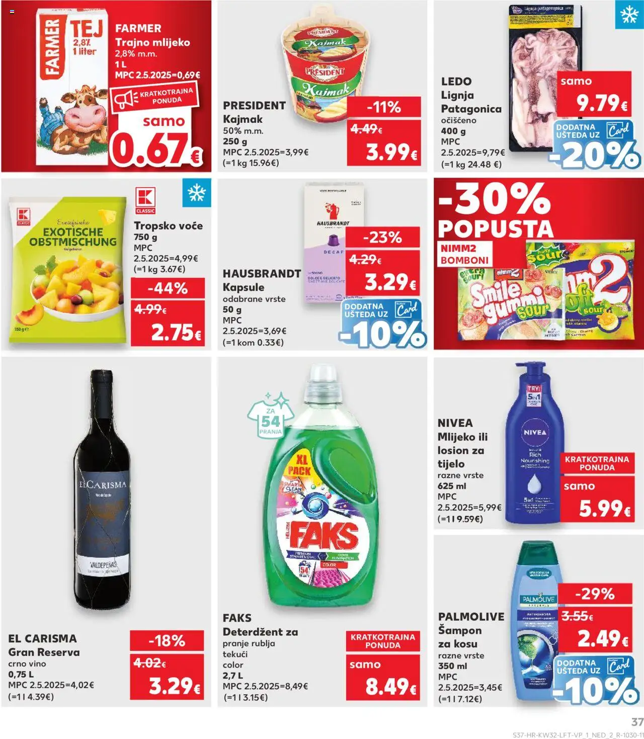 Kaufland katalog | vrijedi od 06.08.2025 | Stranica: 37 | Proizvodi: Šampon, Deterdžent, Ledo, Kajmak