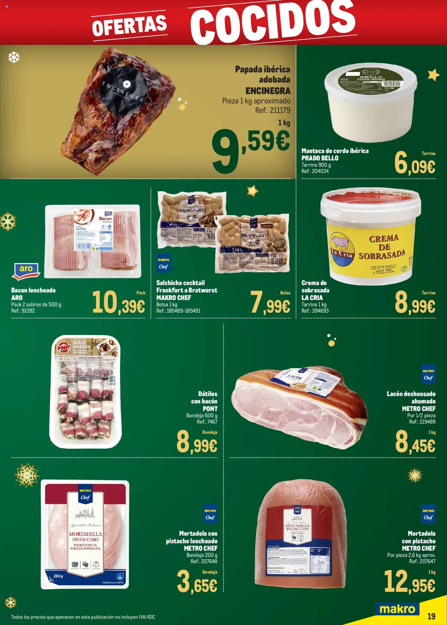 Makro - Precios Navidad Canarias │ válido desde el 24.11.2025 | Página: 19 | Productos: Manteca, Mortadela, Bandeja, Sobrasada