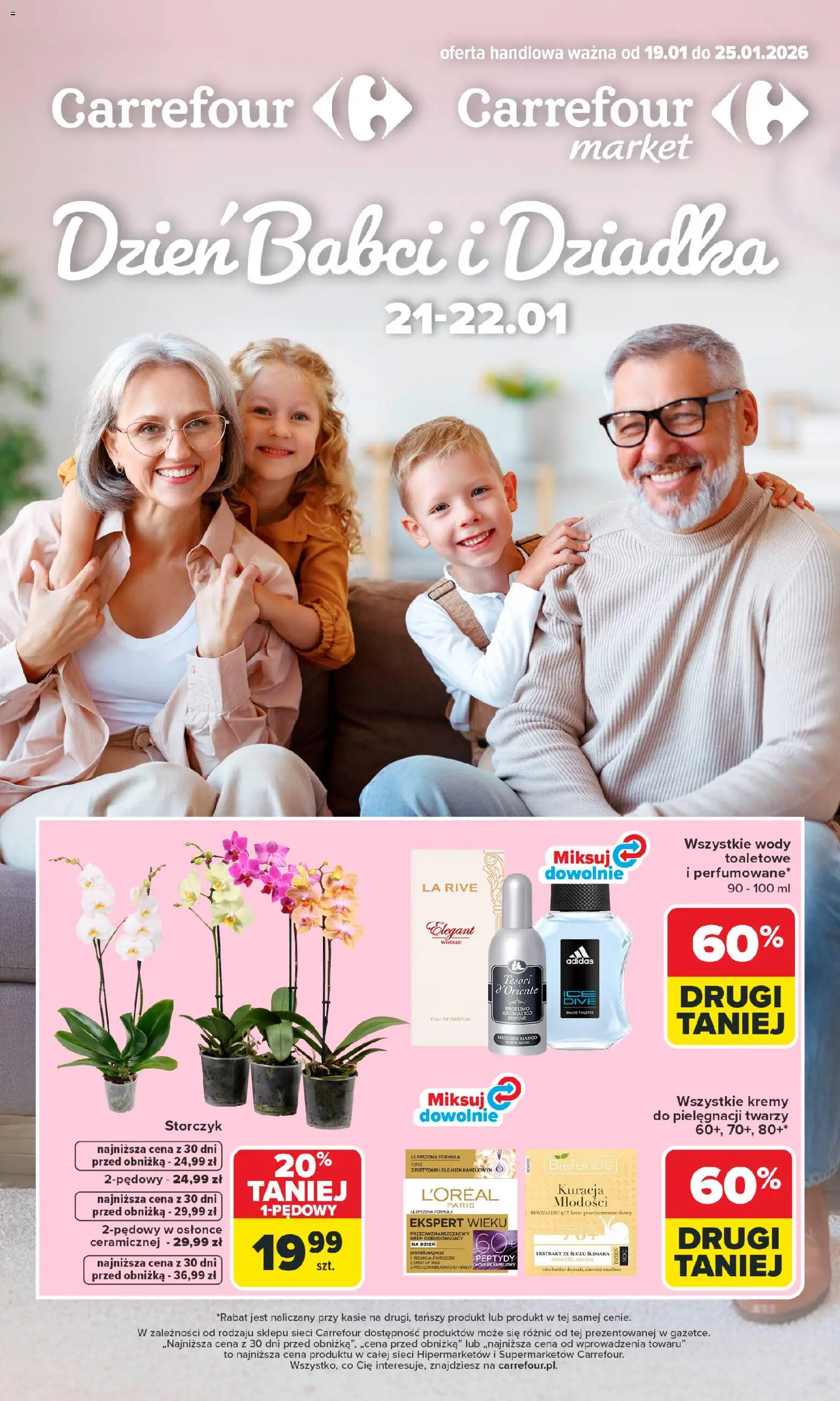 Carrefour Gazetka - Dzień Babci i Dziadka od 19.01.2026 | Strona: 1 | Produkty: Tesori d'oriente, Storczyk, Krem