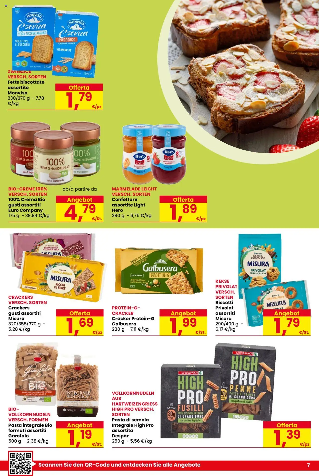Volantino Despar del 21.08.2025 | Pagina: 7 | Prodotti: Crema, Biscotti, Fusilli, Penne