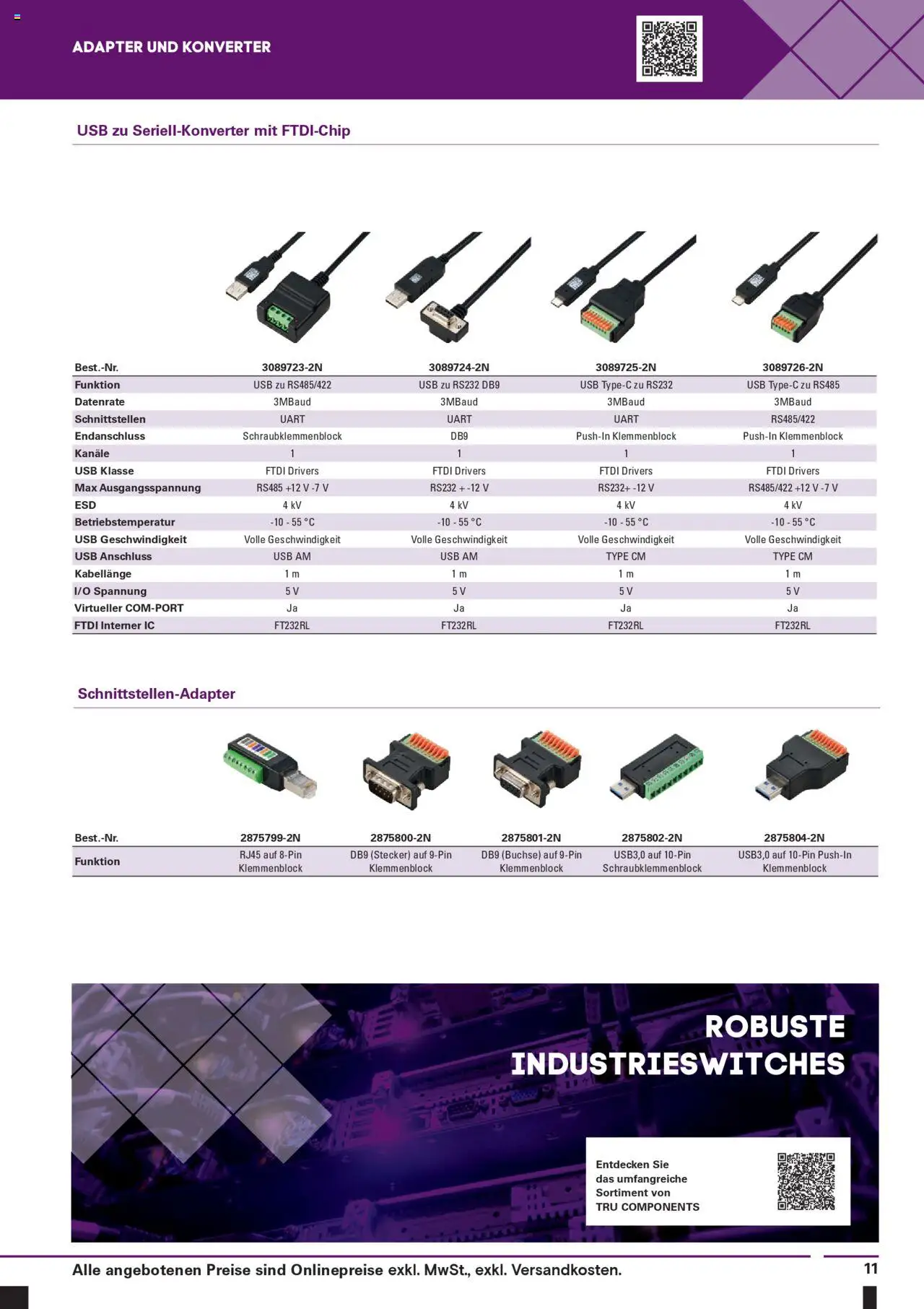Conrad TRU Components gültig ab 13.03.2025 | Seite: 11 | Produkte: Adapter, USB