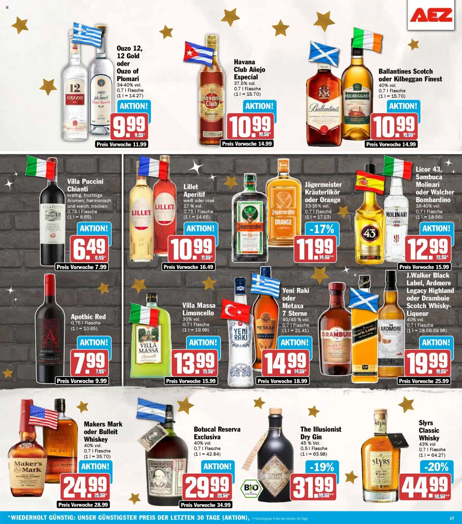 AEZ Prospekt 	 – gültig ab 22.12.2025 | Seite: 17 | Produkte: Ouzo, Sambuca, Metaxa, Limoncello