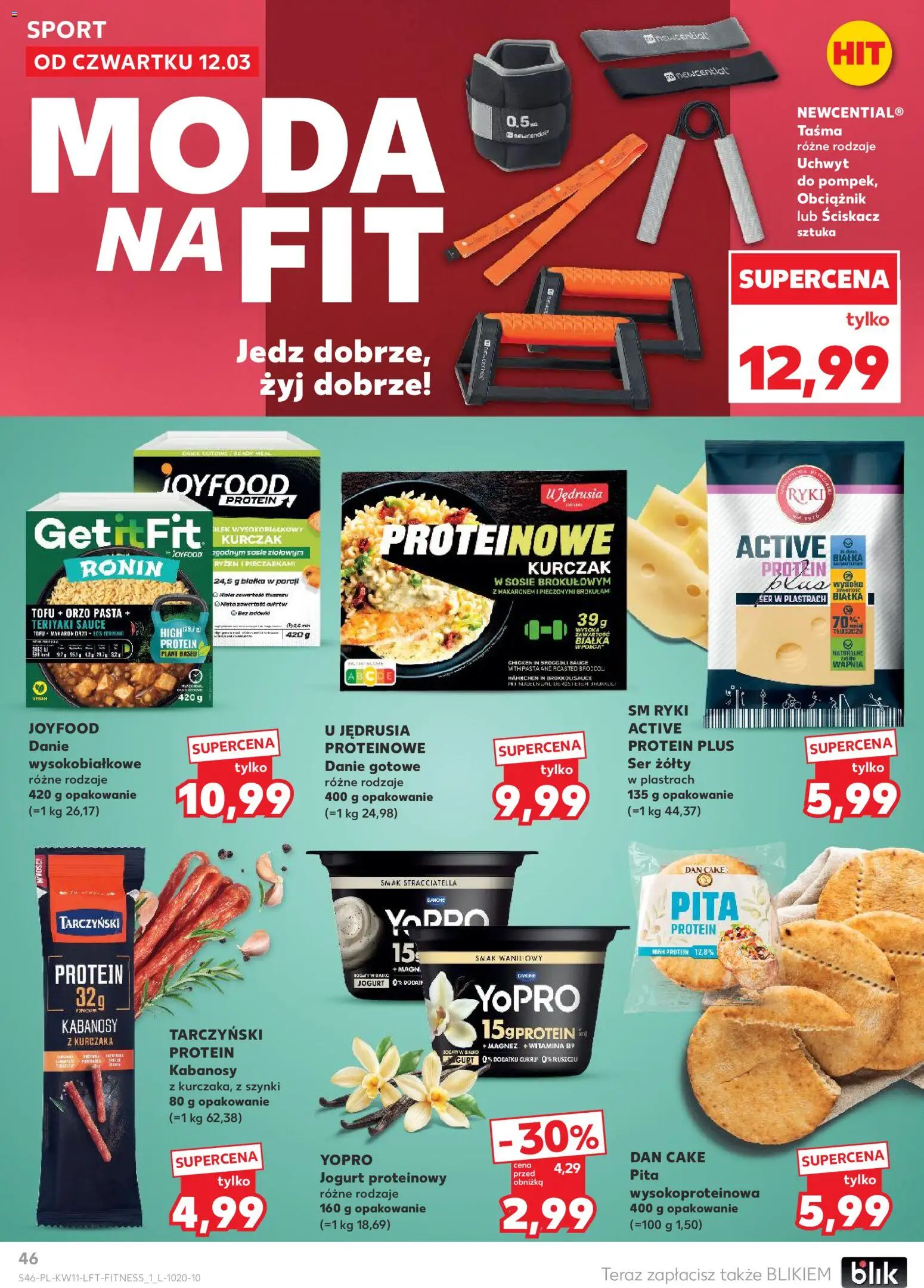 Kaufland Polsko leták od 12.03.2026 | Strana: 46 | Produkty: Orzo, Jogurt, Tofu, Protein