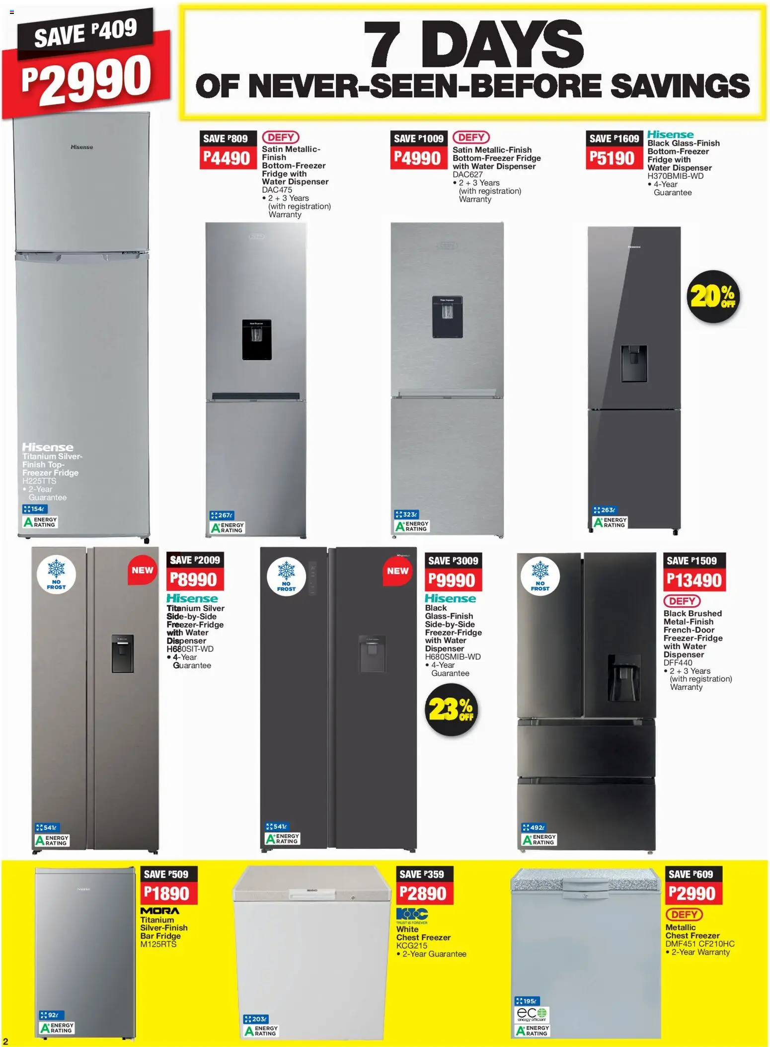 New OK Furniture catalogue – valid from 24.11.2025 | Page: 2 | Products: Freezer fridge, Fridge, Chest freezer, Water