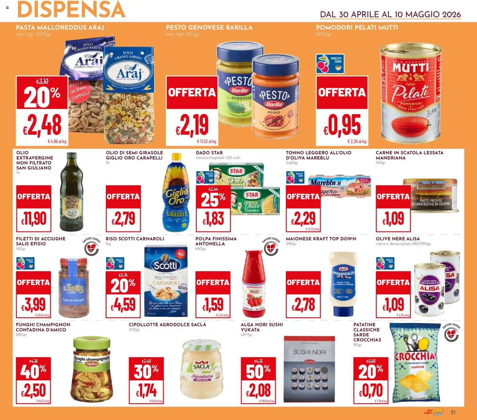 Volantino Pan del 30.04.2026 | Pagina: 21 | Prodotti: Riso, Top, Pomodori, Pesto