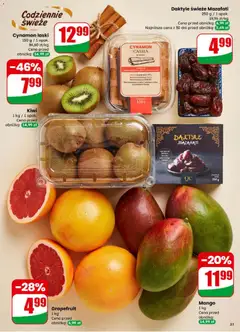 Pogląd oferty "Daktyle świeże Mazafati, 250 g / 1 opak." - ważna od 31.12.2025 | Strona: 31 | Produkty: Mango, Daktyle, Cynamon, Kiwi
