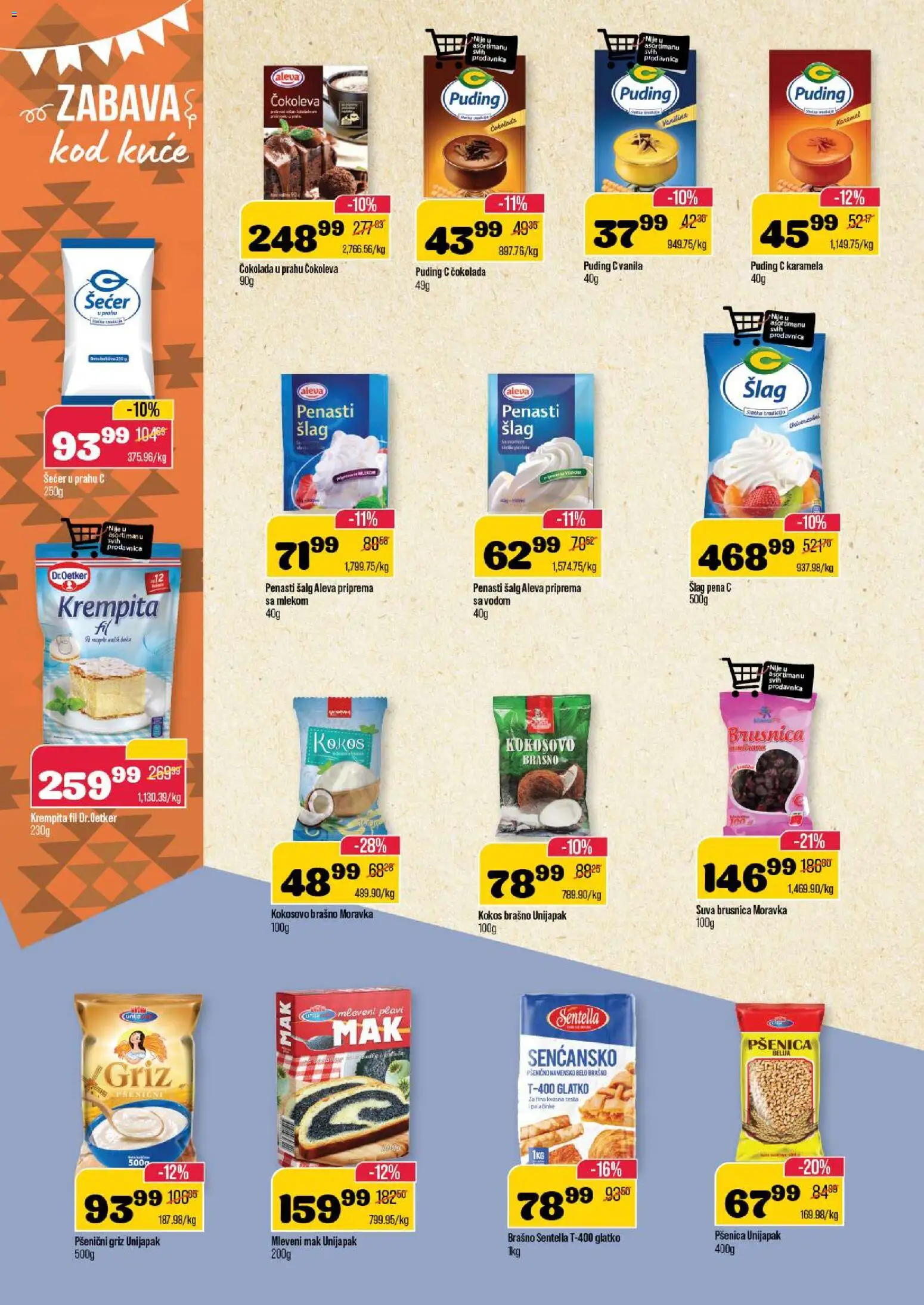Senta Promet katalog - važi od 17.12.2025 | Strana: 12 | Proizvode: Šlag, Brašno, Šećer u prahu, Čokolada