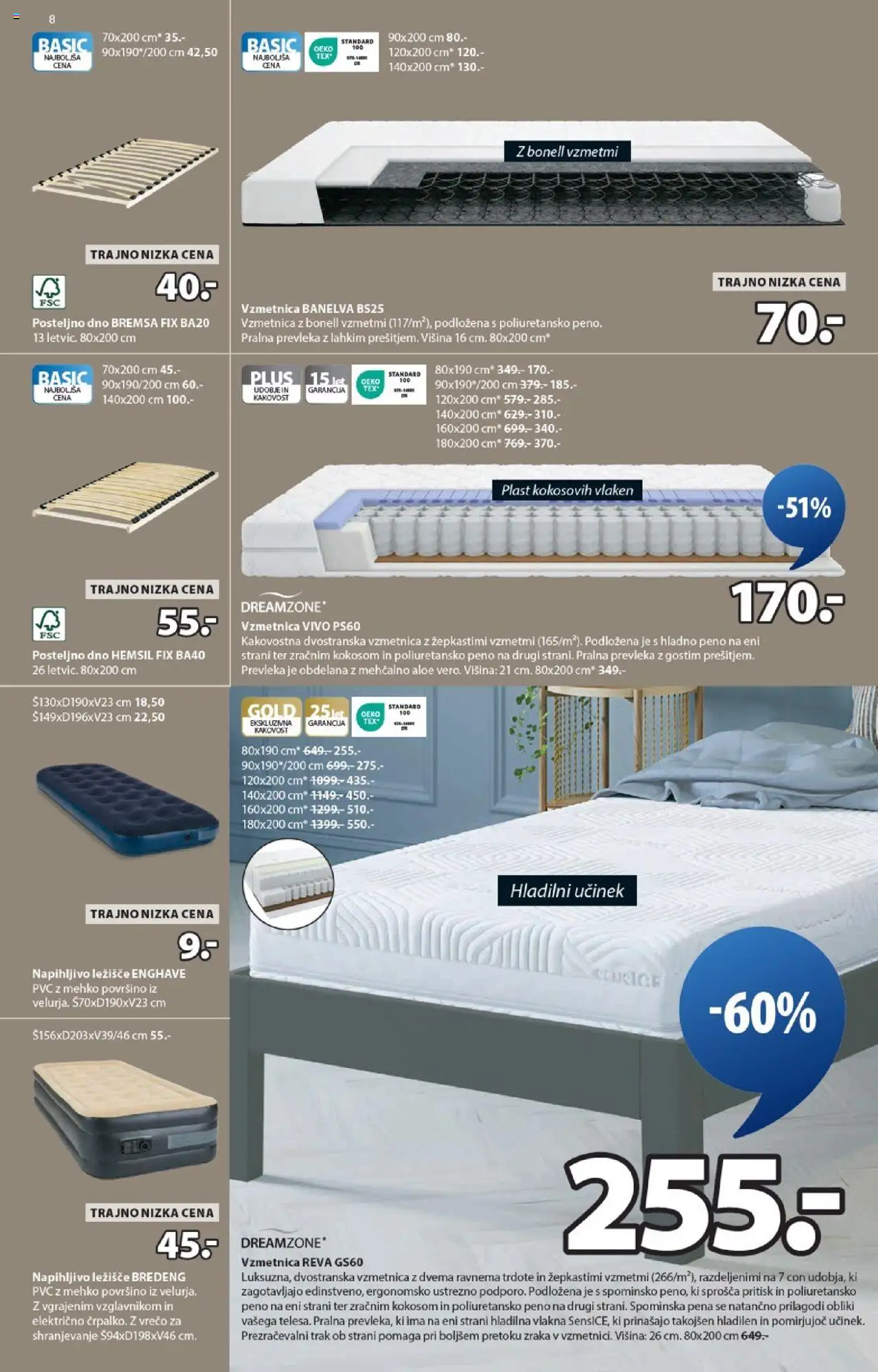 JYSK katalog │ velja od 20.08.2025 | Stran: 8 | Izdelki: Ležišče, Vzmetnica, Prevleka