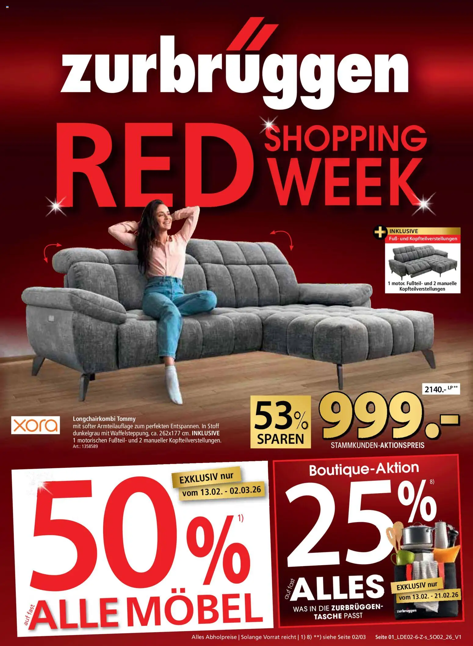 Zurbrüggen Red Shopping Week – gültig ab 13.02.2026 | Seite: 1 | Produkte: Tasche
