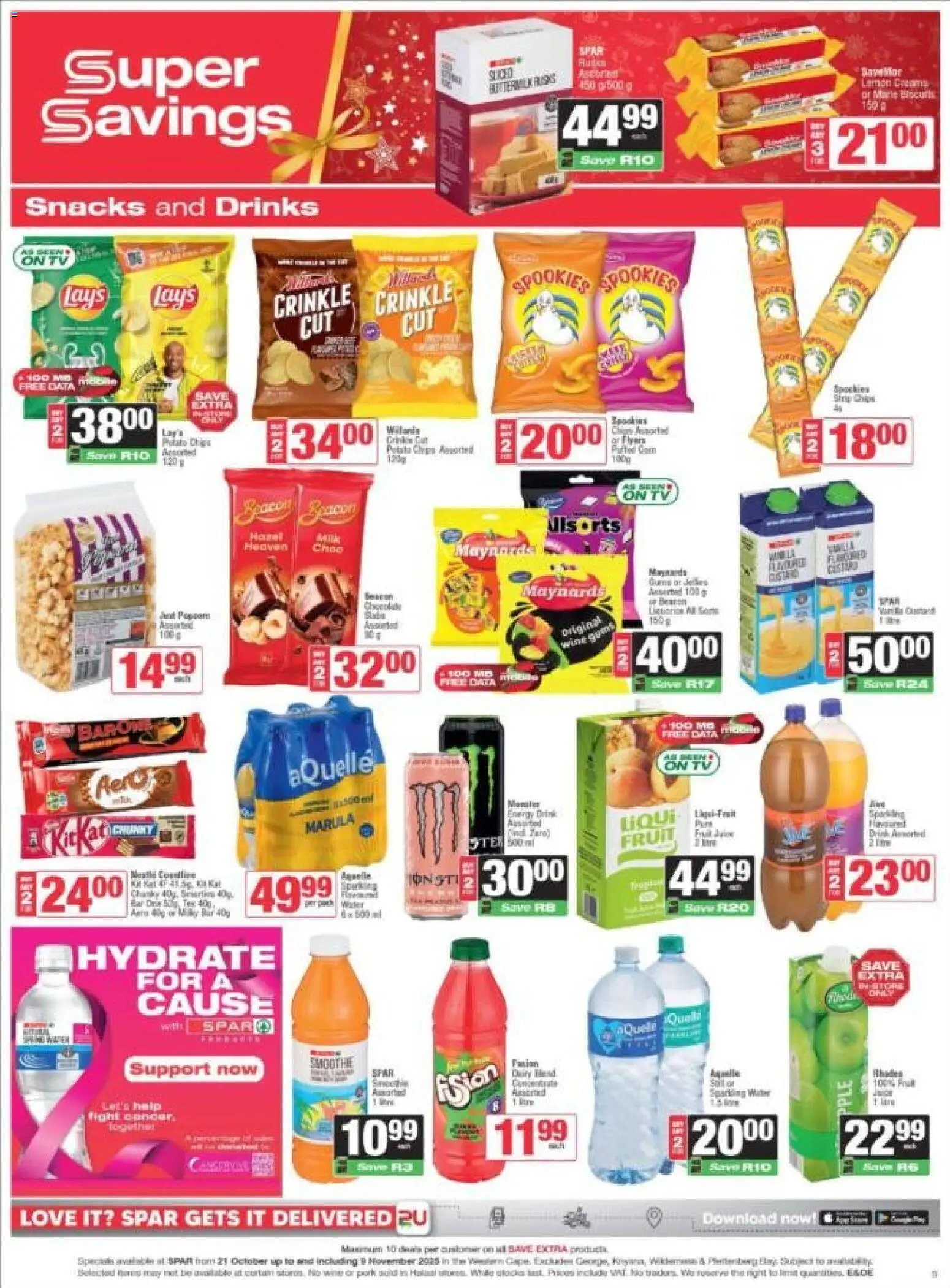 New Spar catalogue – valid from 21.10.2025 | Page: 2 | Products: Biscuits, Cream, Water, Lemon