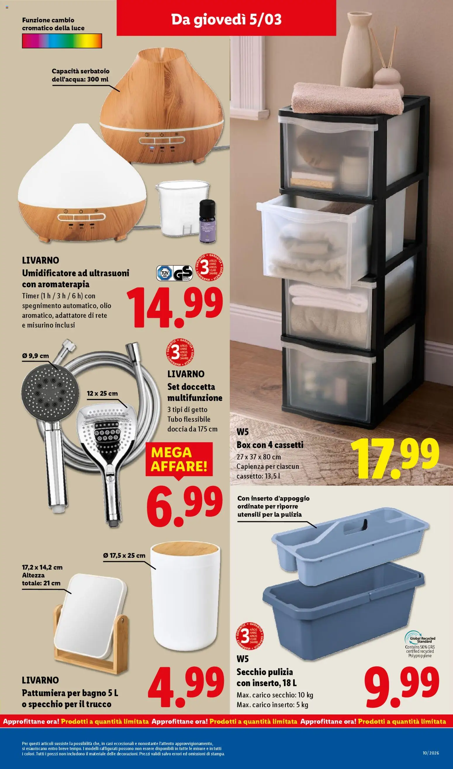 Volantino Lidl del 02.03.2026 | Pagina: 50 | Prodotti: Tubo, Secchio, Specchio, Trucco