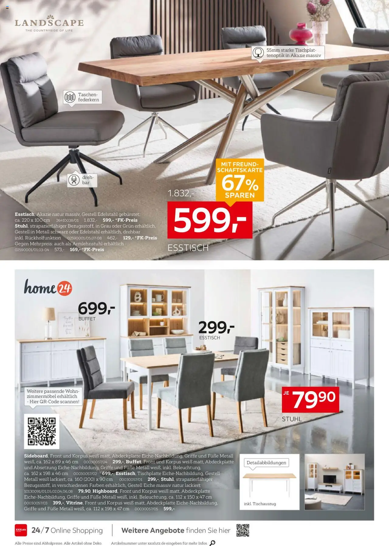 XXXL Lutz Wohntrends zum Bestpreis - gültig ab dem 04.08.2025 | Seite: 18 | Produkte: Esstisch, Stuhl