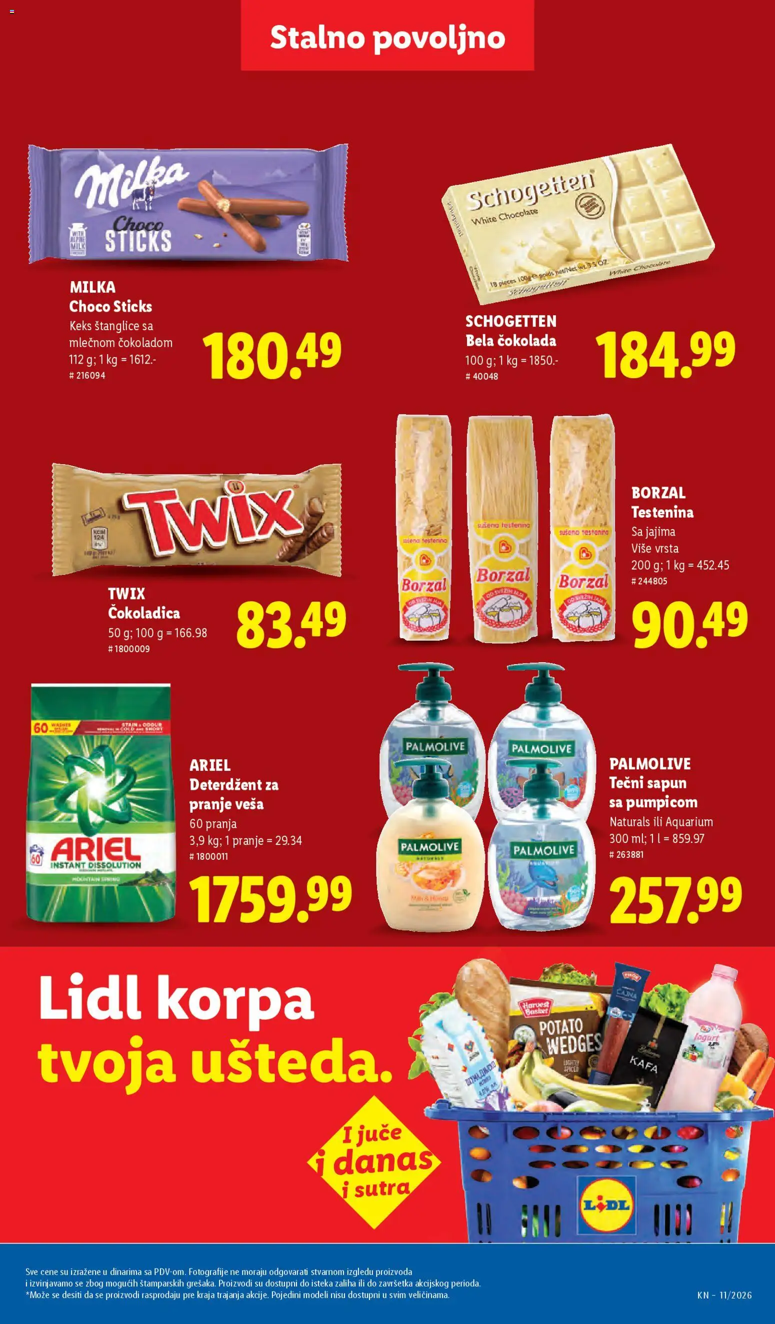 Lidl katalog - važi od 12.03.2026 | Strana: 39 | Proizvode: Deterdžent, Testenina, Ariel, Milka