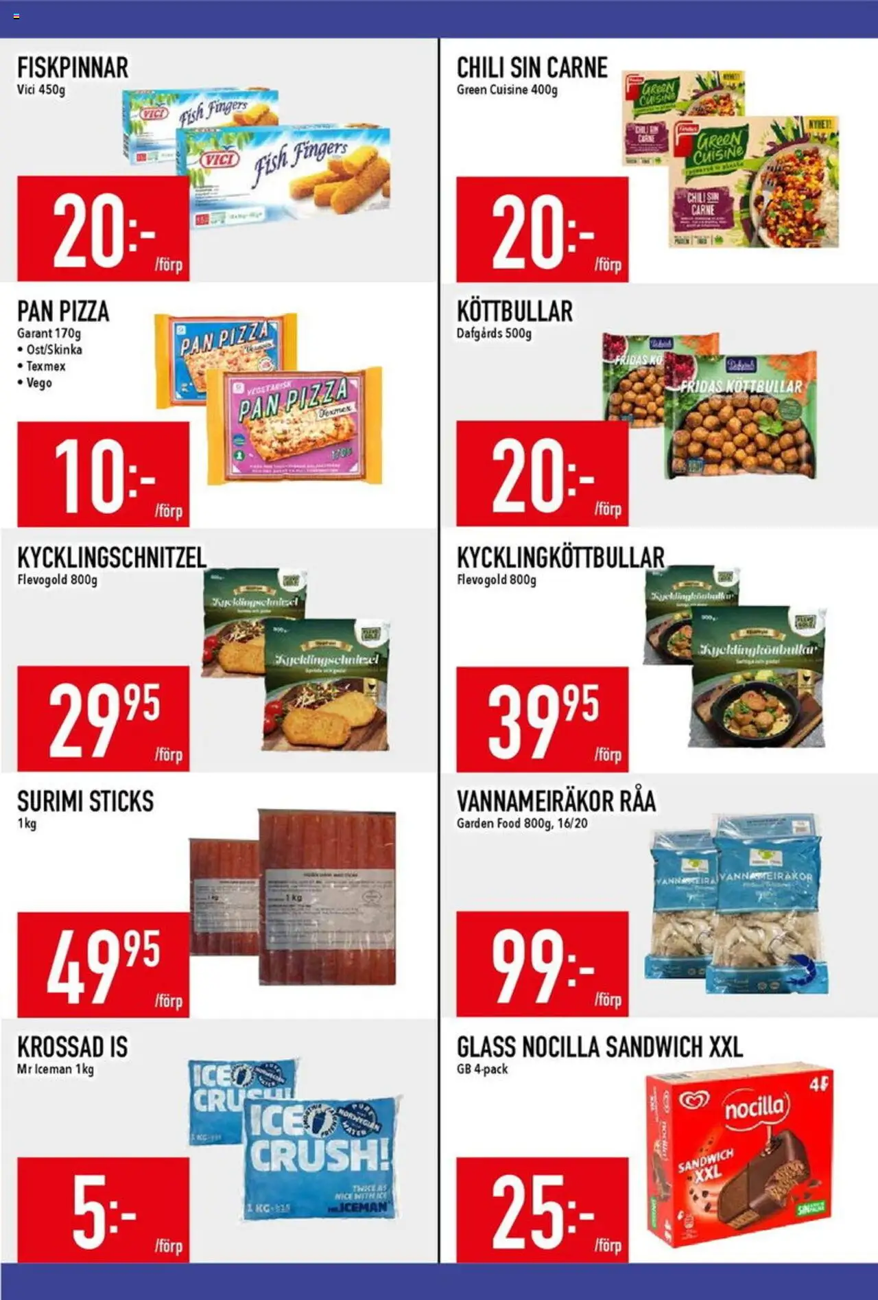 Matdax reklamblad aktuell från 04.08.2025 | Sida: 7 | Produkter: Köttbullar, Chili, Pizza, Glass