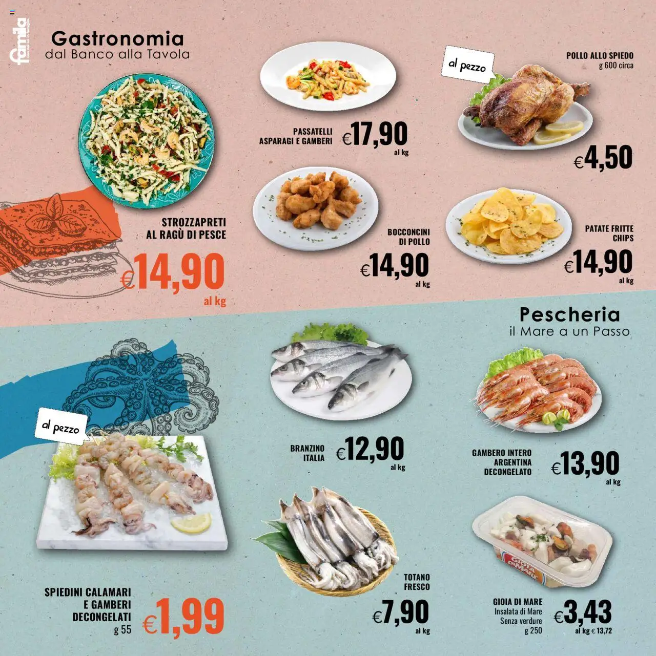 Volantino Famila del 02.10.2025 | Pagina: 4 | Prodotti: Insalata, Verdure, Calamari, Asparagi