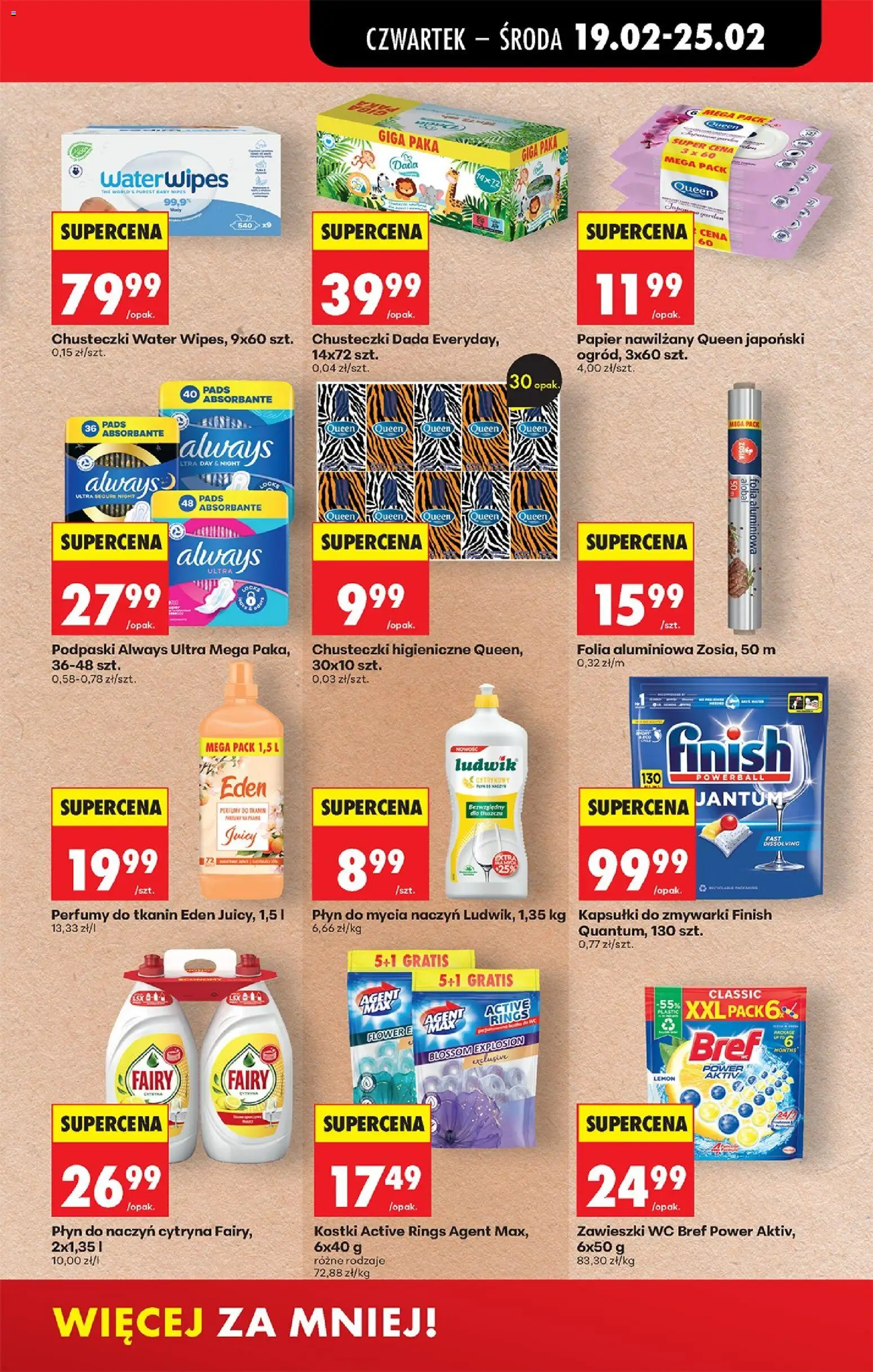 Biedronka gazetka - Oferta w tym tygodniu od 19.02.2026 | Strona: 45 | Produkty: Cleaner, Chusteczki higieniczne, Finish, Płyn do mycia naczyń