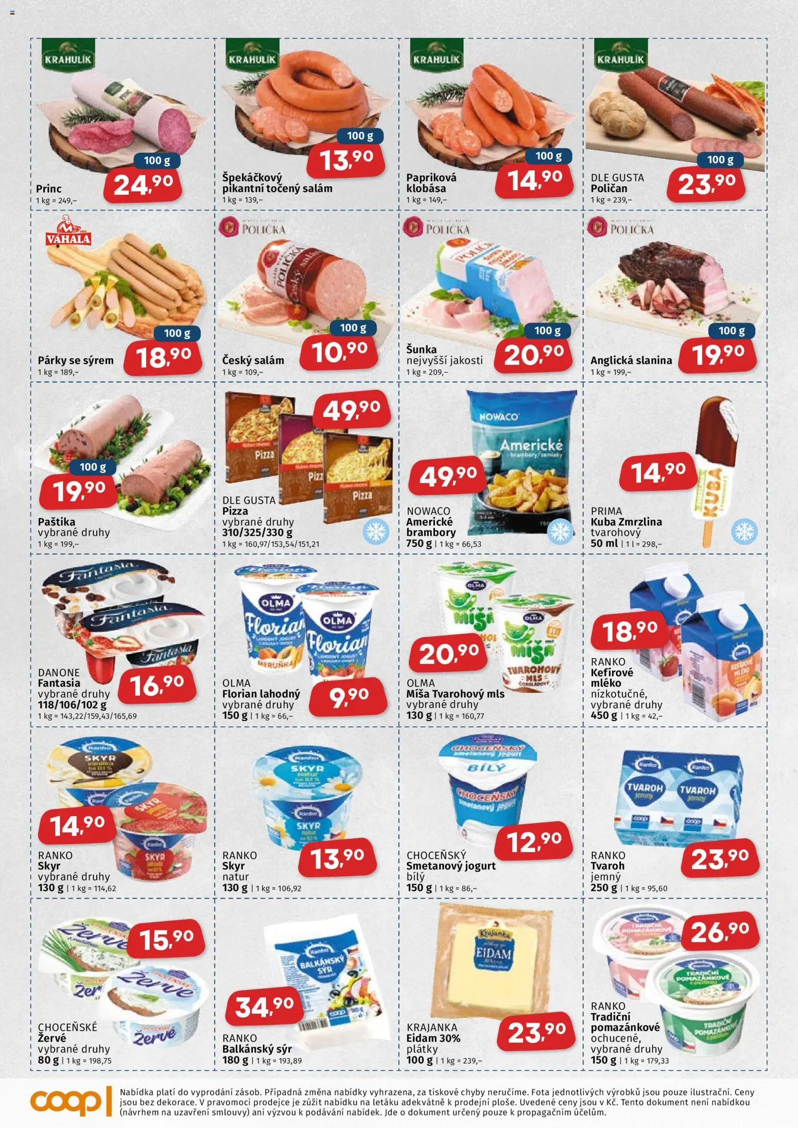 Coop leták - Východočeský region od 08.04.2026 | Strana: 2 | Produkty: Sýr, Salám, Zmrzlina, Anglická slanina