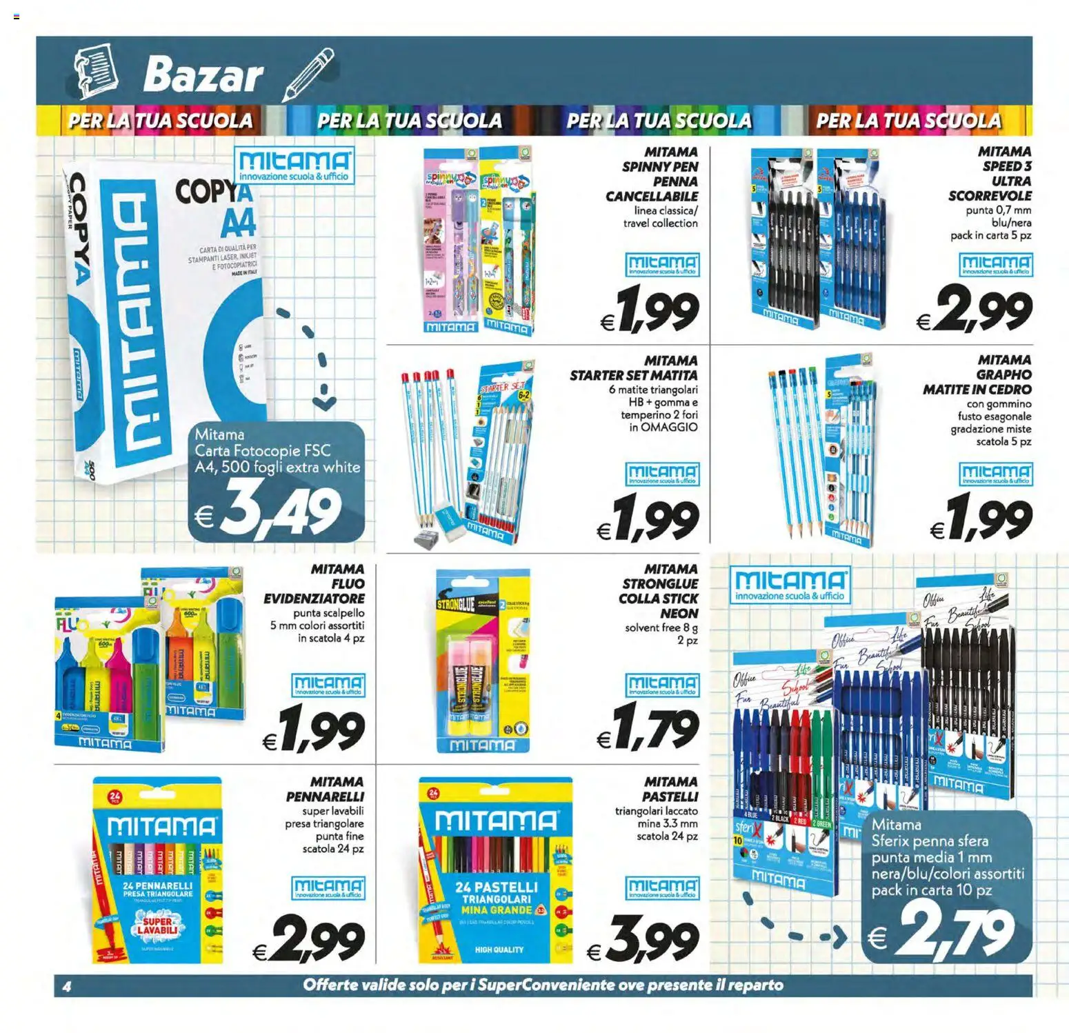 Volantino SuperConveniente del 13.01.2026 | Pagina: 29 | Prodotti: Temperino, Evidenziatore, Pastelli, Scatola