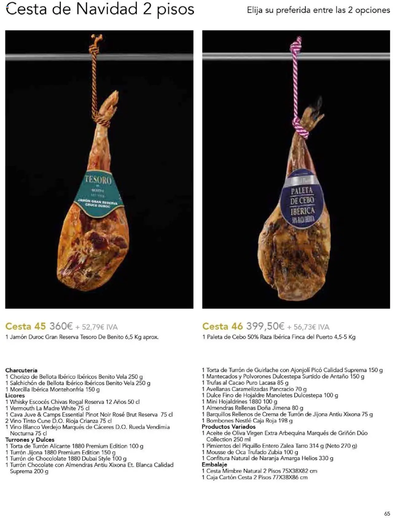 E.Leclerc Regalos de Navidad 2025 │ válido desde el 10.10.2025 | Página: 67 | Productos: Mousse, Jamón, Aceite de oliva virgen extra, Caja