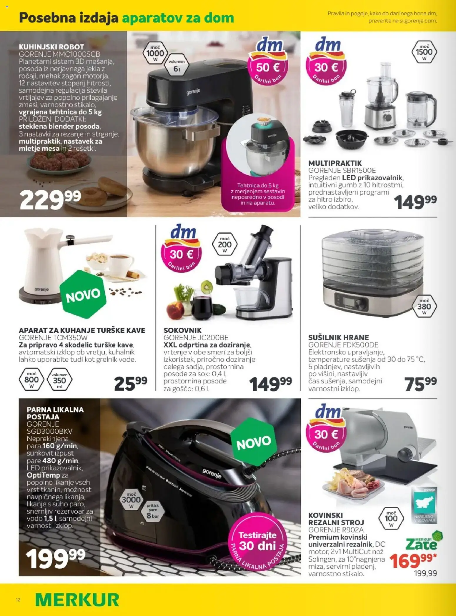 Novi Merkur katalog ponudbe – veljaven od 12.11.2025 | Stran: 12 | Izdelki: Robot, Sokovnik, Kuhalnik, Sok