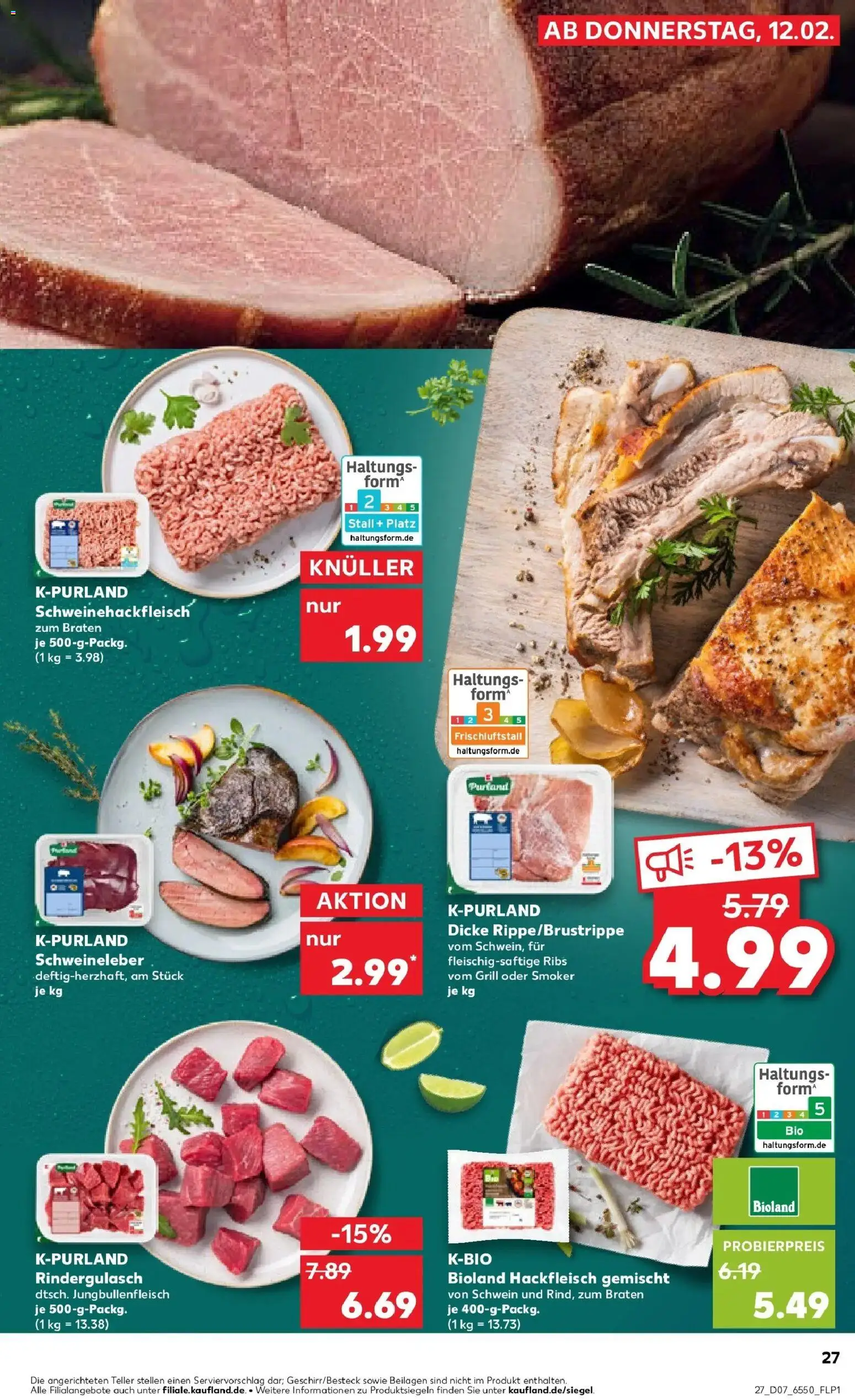Kaufland prospekt Walsrode	 – gültig ab 16.02.2026 | Seite: 27 | Produkte: Grill, Rindergulasch, Hackfleisch