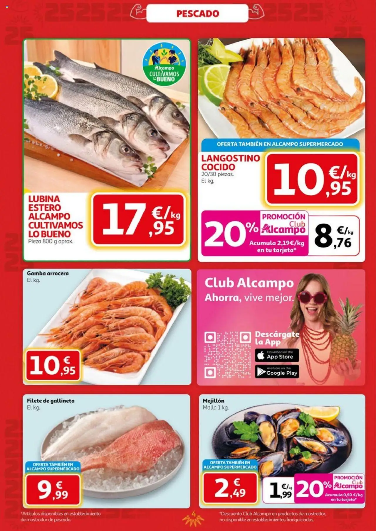 Alcampo - HP Nacional Unificado │ válido desde el 09.10.2025 | Página: 4 | Productos: Pescado, Filete, Langostino, Gamba